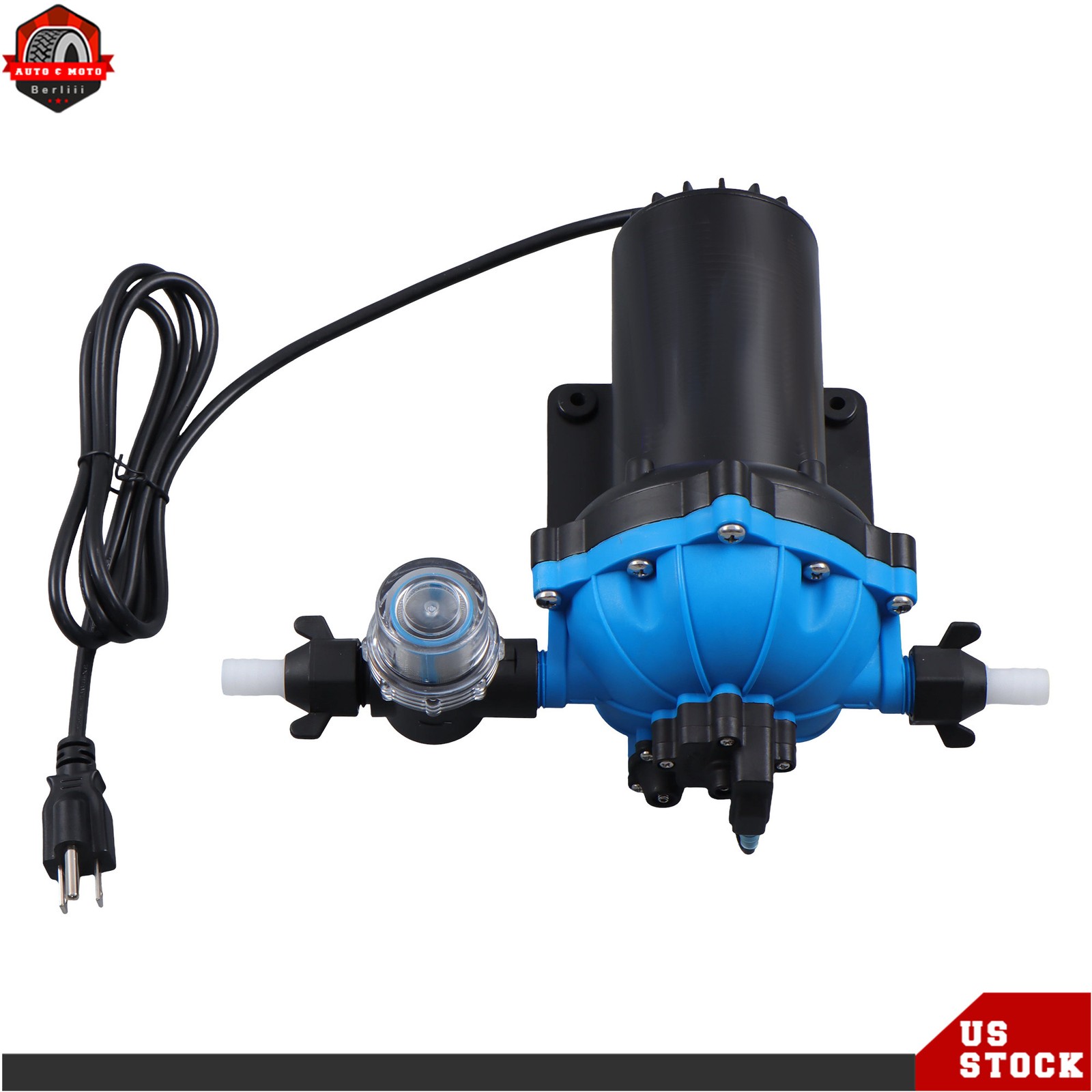 110V AC 5-chamber Water Diaphragm Pump 6GPM 80PSI Self Priming RV Water Pump