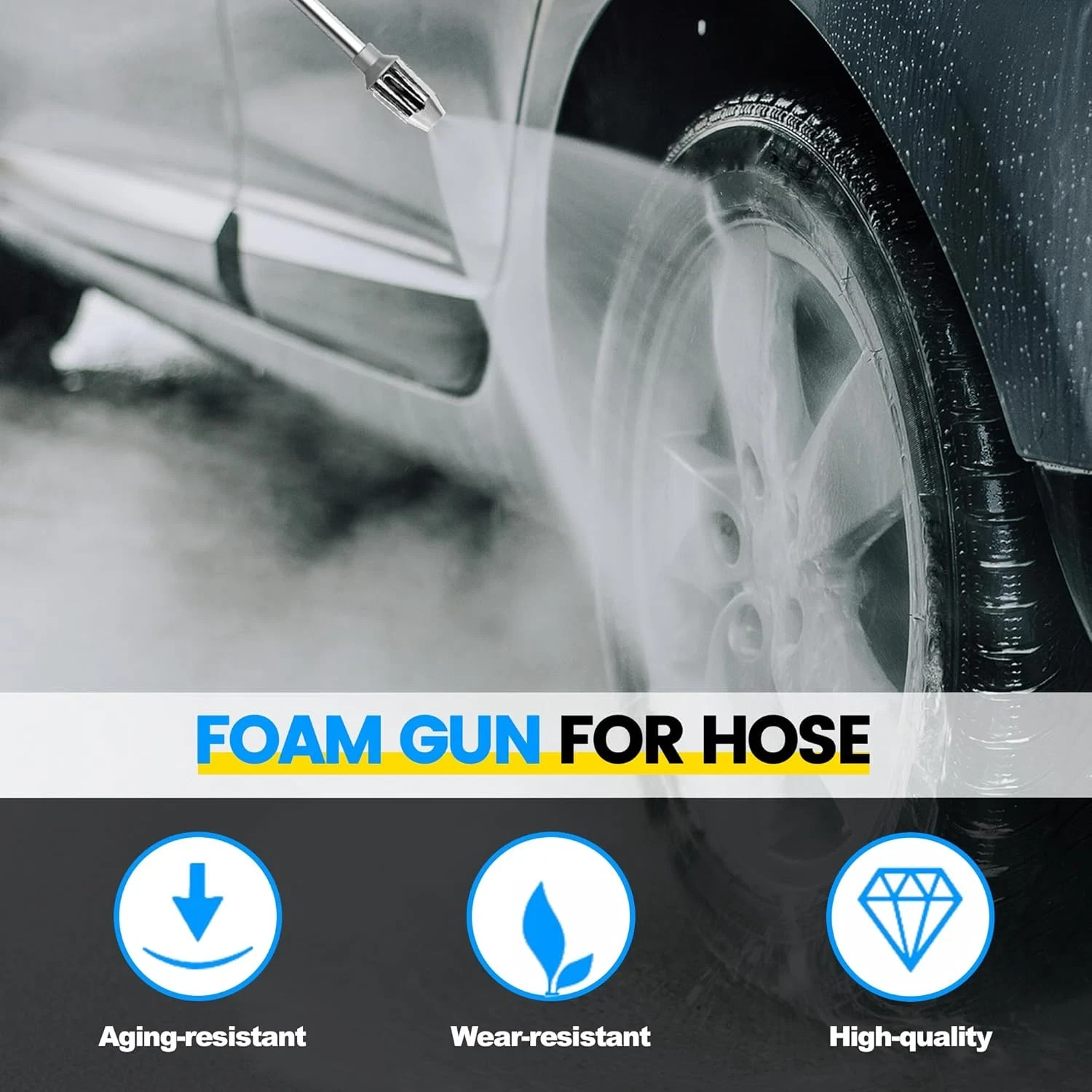 High Pressure Foam Gun for Garden Hose, Car Wash Soap Sprayer with 3.5Oz/100Cc P