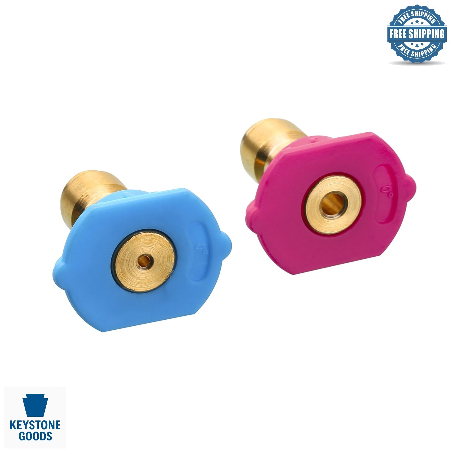 2-Pack Brass Quick-Connect Nozzle Tips for Pressure Washers, Long Range, 4000…