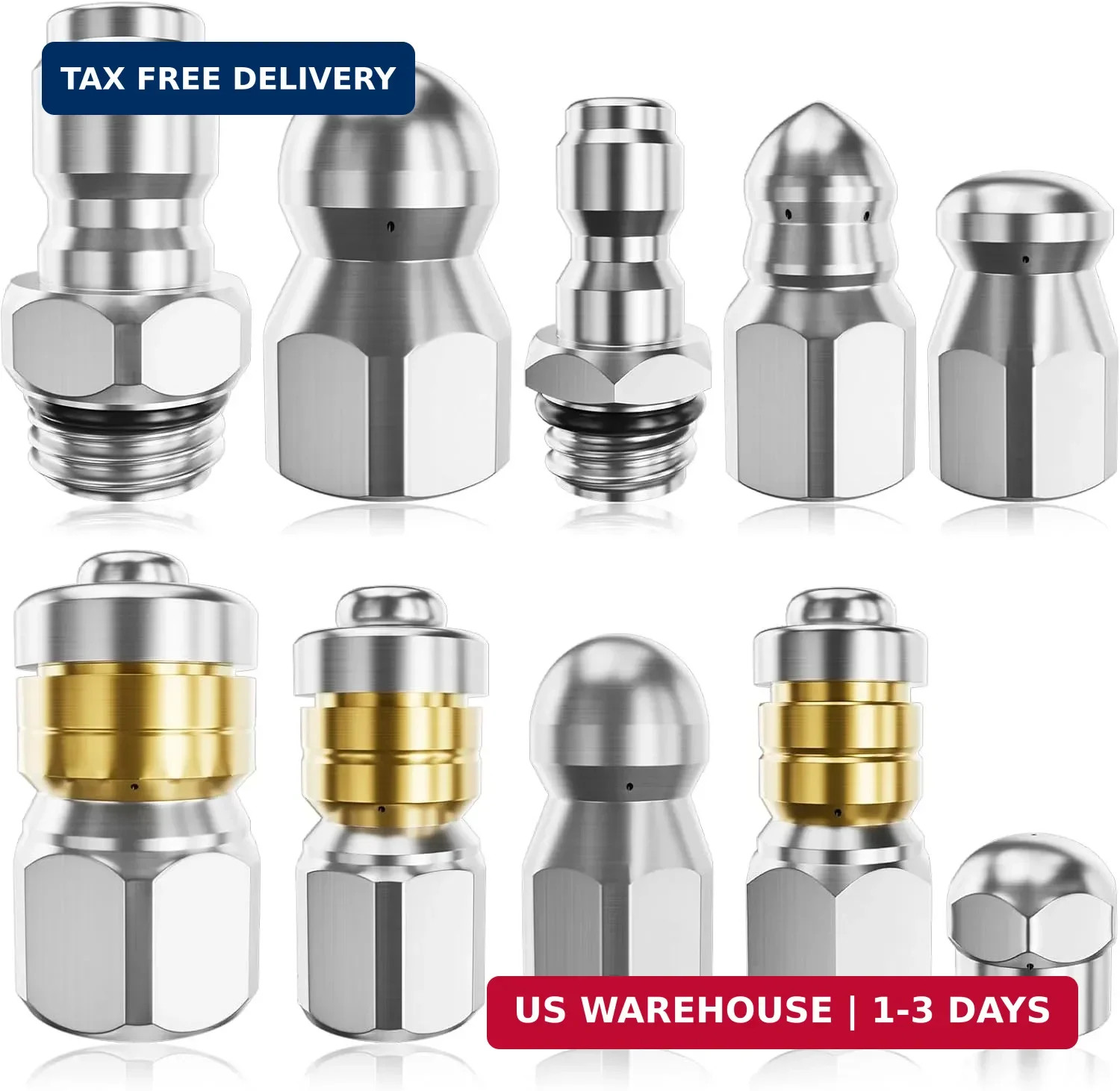 Jetter Heads Kit (Pack of 10) Jetter Nozzle Kit Rotating Button Drain Cleaning N