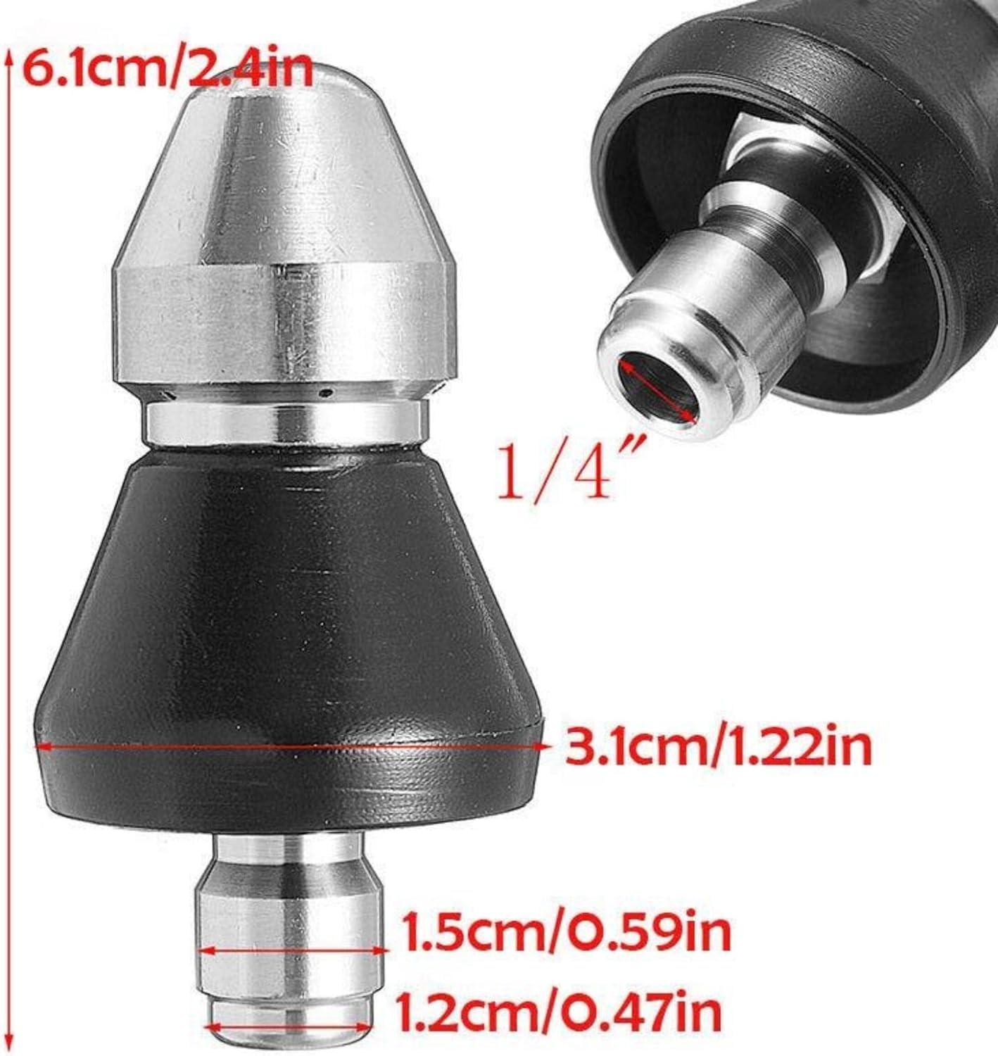 1-3x Stainless Steel High Pressure Nozzle Sewer Pipe Flusher Car Washing Machine