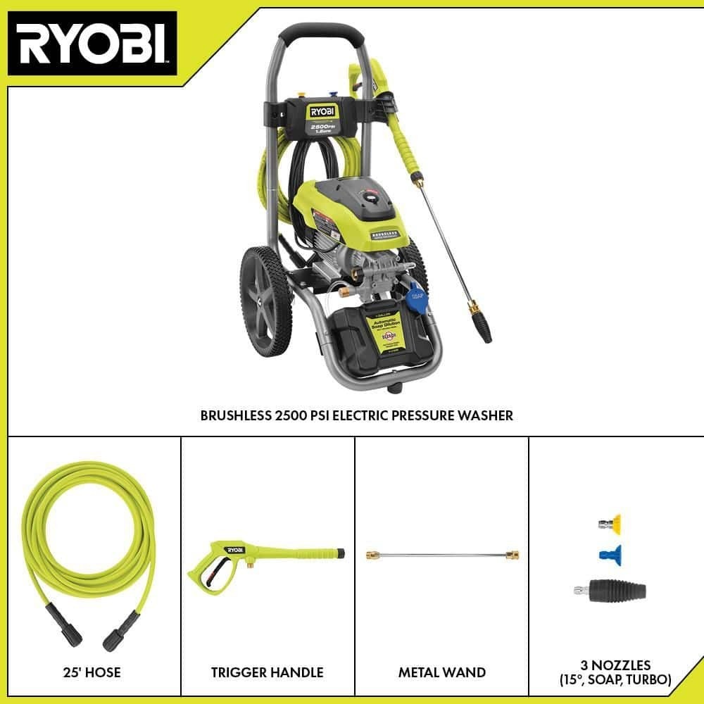 2500 PSI 1.2 GPM High Performance Cold Water Electric Pressure Washer