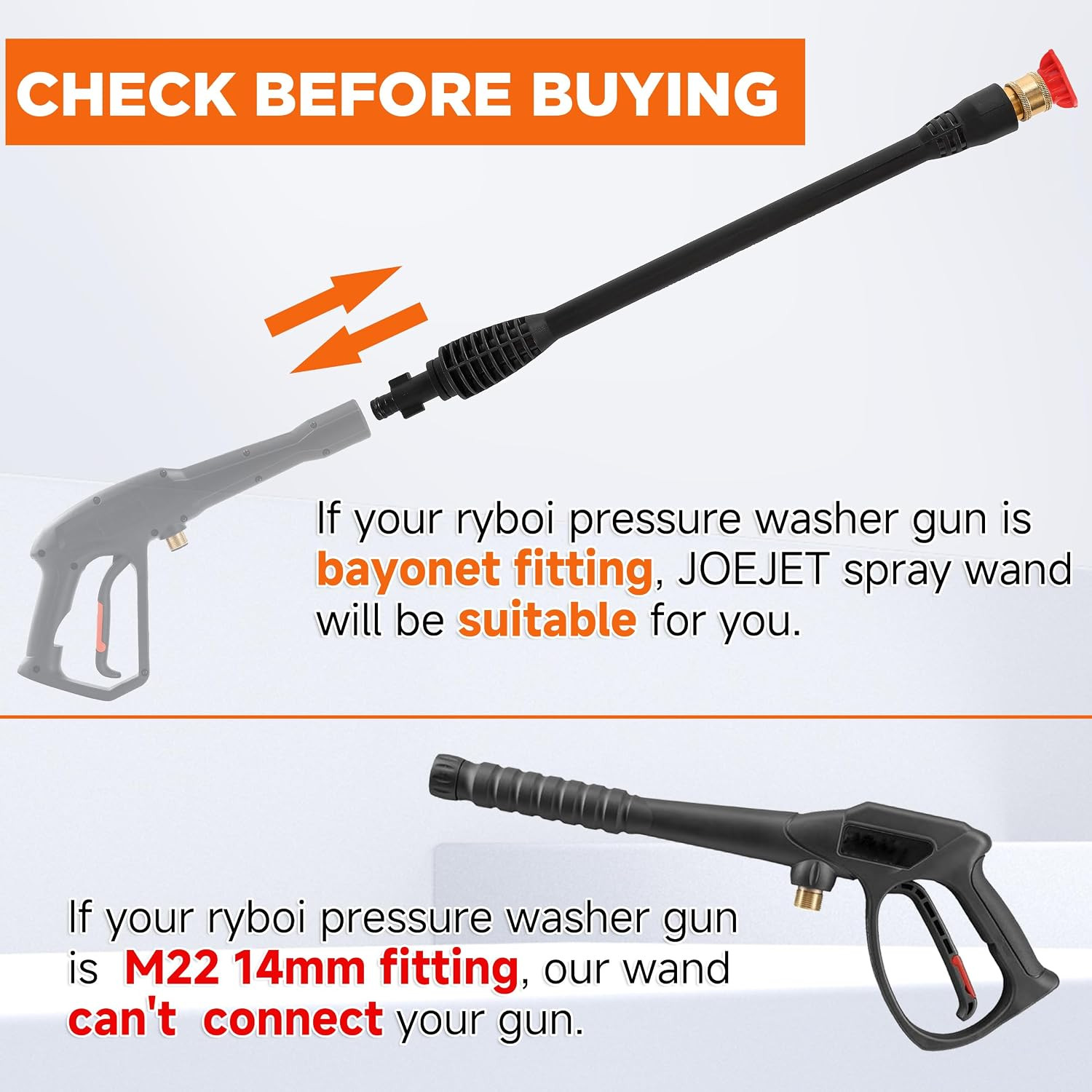 Pressure Washer Wand Replacement with 5 Spray Pressure Washer Nozzle Tips, 16 In