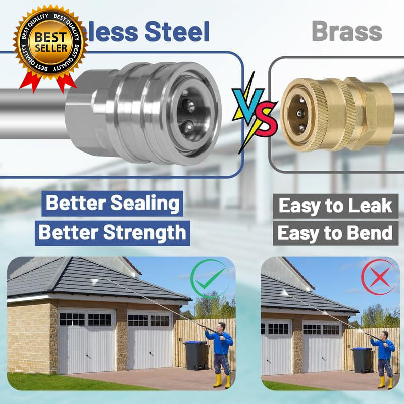 60″ Pressure Washer Extension Wand,Stainless Steel Power Washer Wand Extension-P