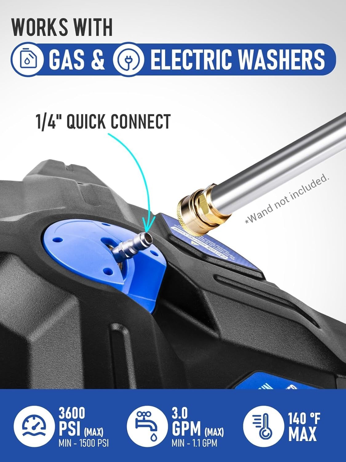 16.5” Pressure Washer Surface Cleaner, Large Lightweight Driveway Pressure Wa…