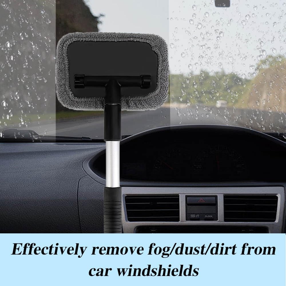 CHRYMUM Car Windshield Cleaning Tool, Microfiber Window Cleaner with…