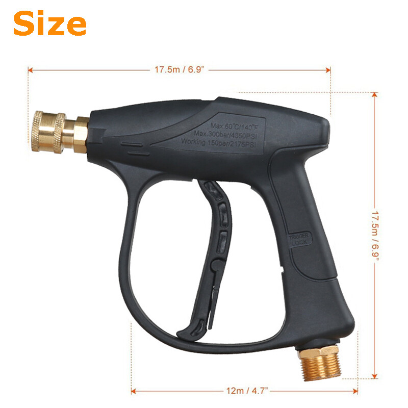 4350PSI High Pressure Washer Gun Car Wash Foam Spray Short Wand /Nozzle Tips Set