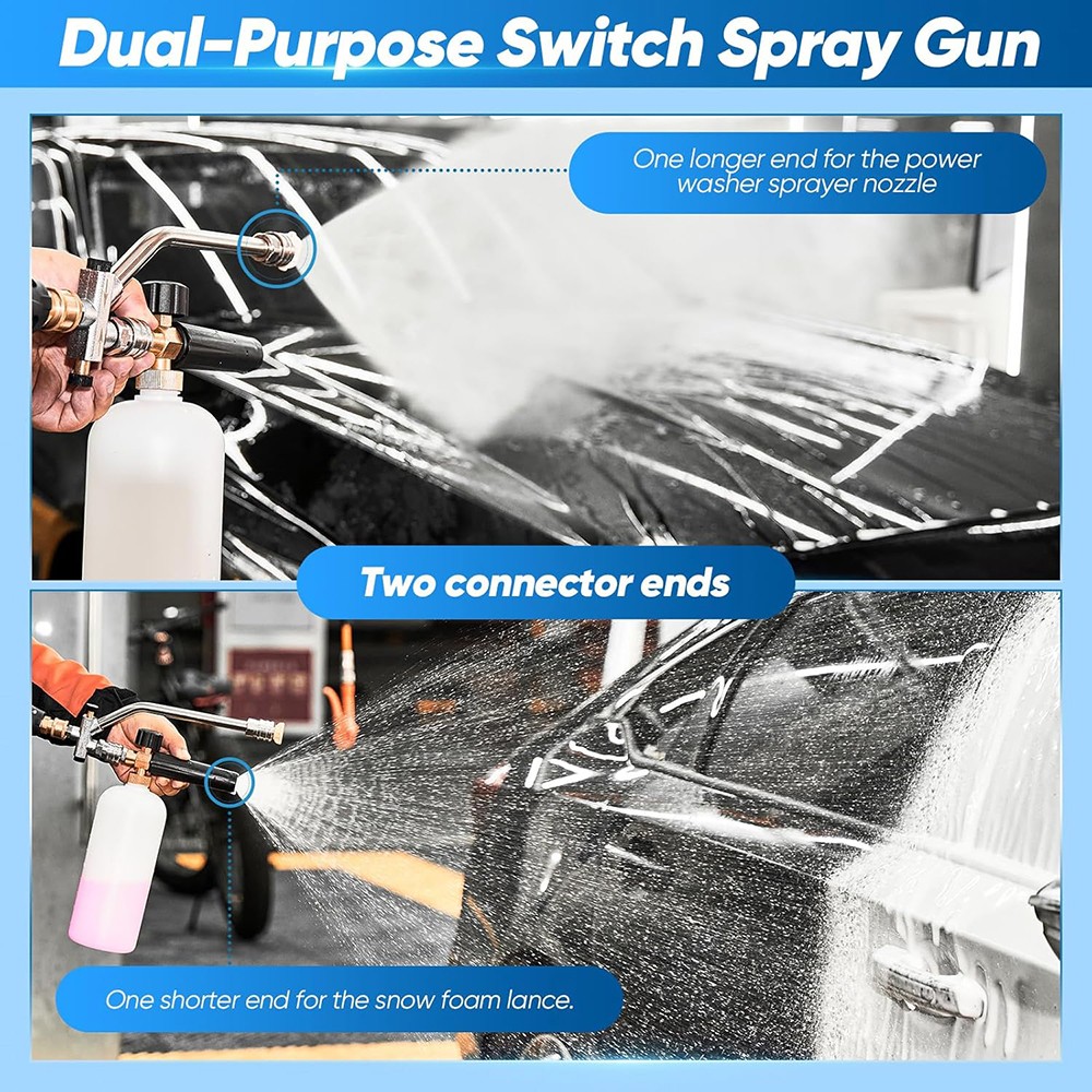 Washer Gun Car Wash Soap Lance Cannon High Pressure Spray Bottle Snow Foam Kit