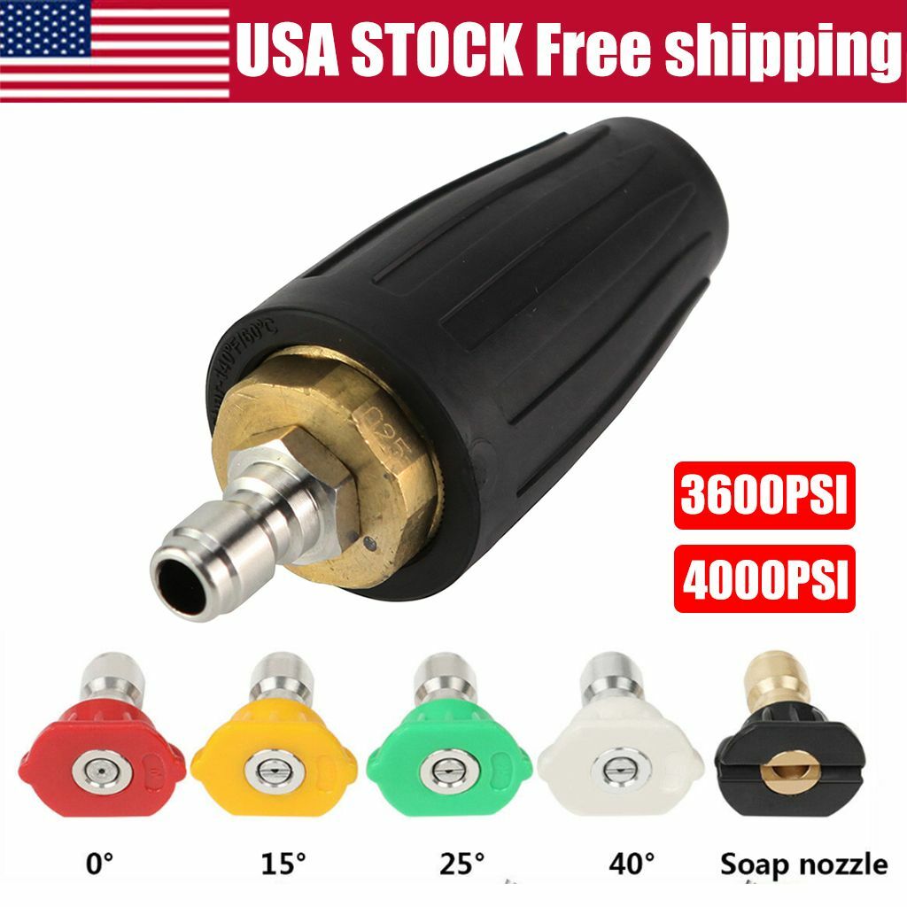 1/4″ High Pressure Washer Rotating Turbo Nozzle Spray Tip 2.5-4 GPM 4000PSI US