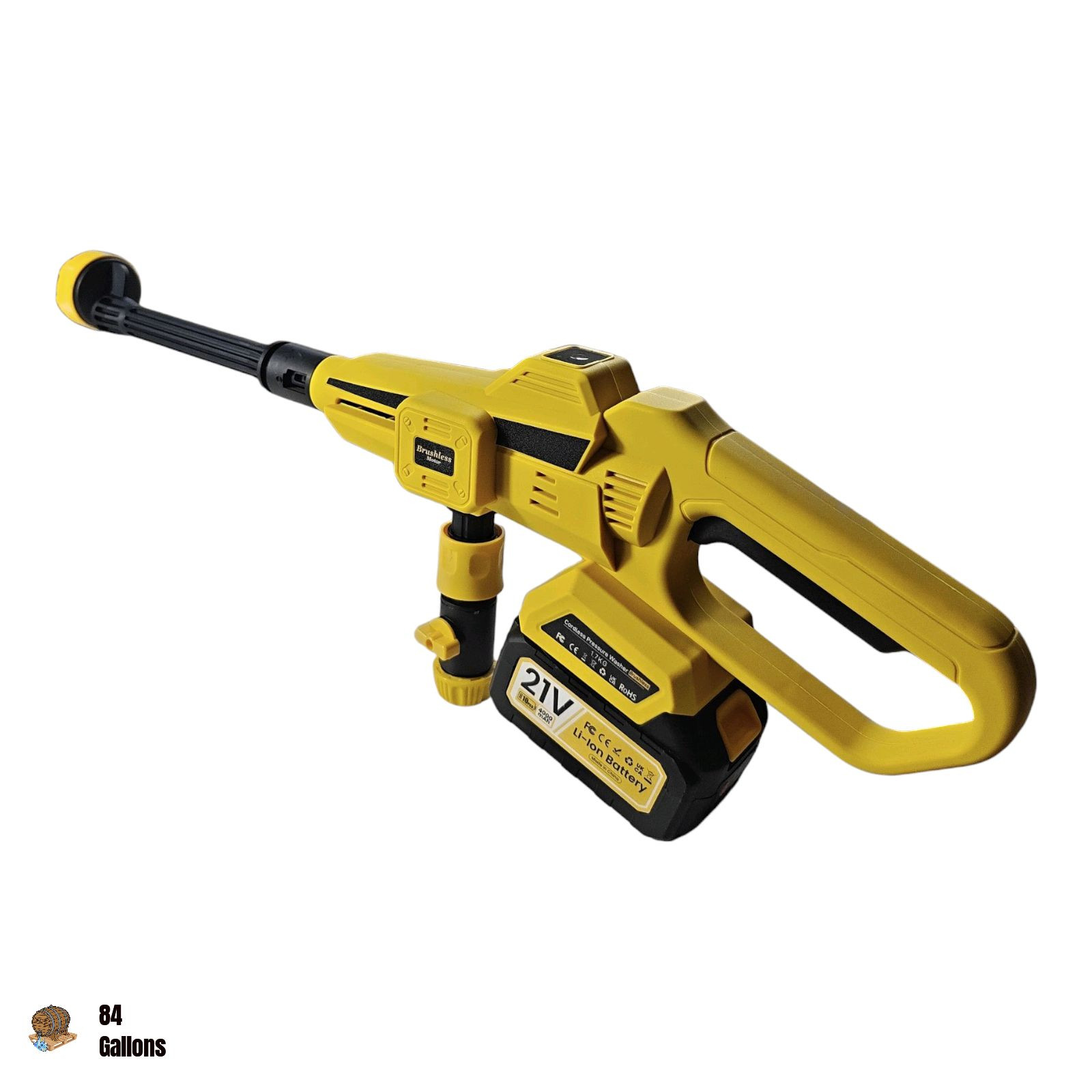 Handheld Cordless Pressure Washer with 2 x 4000mAh Batteries & Max 652 PSI