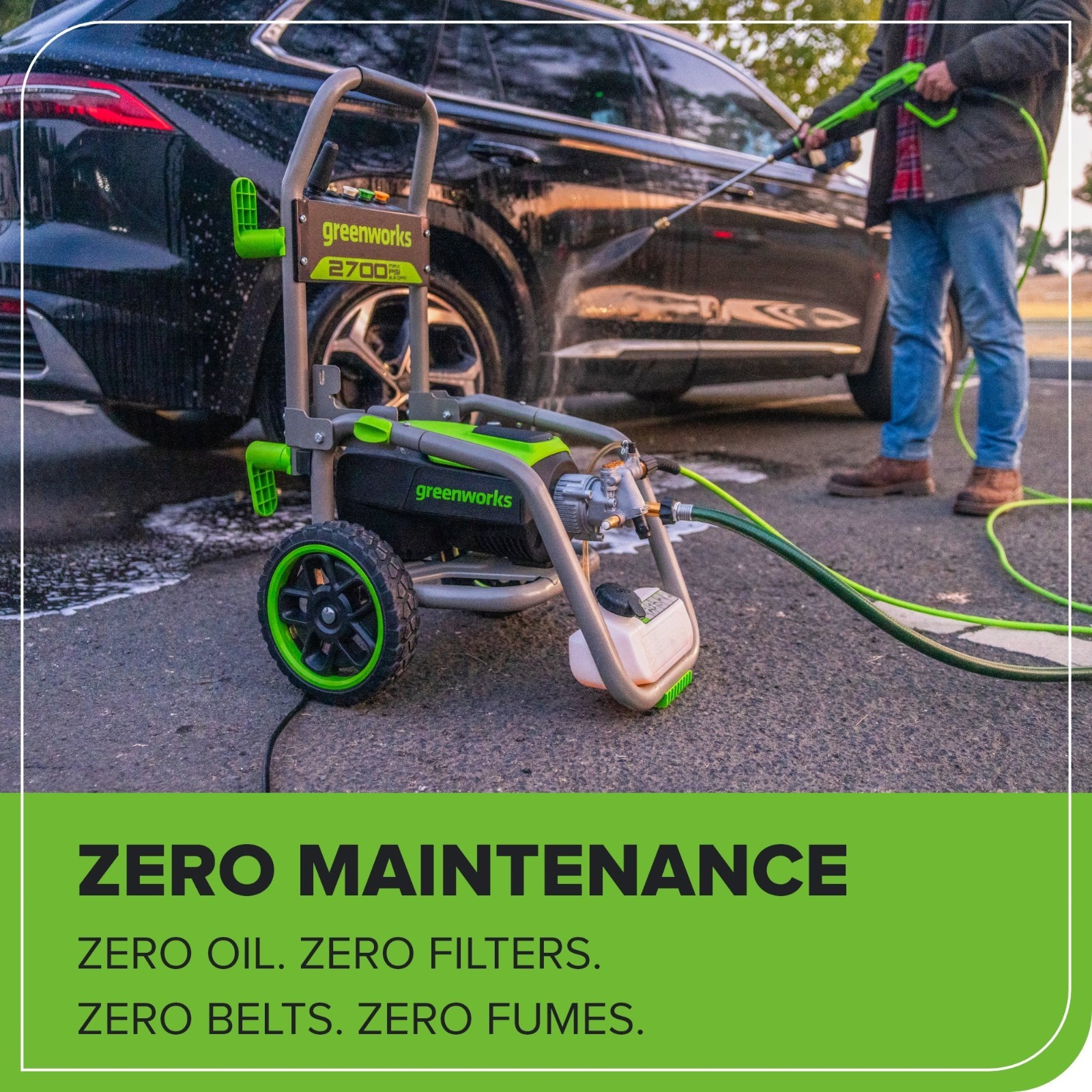 Greenworks 2700 PSI 1.2 GPM Cold Water Electric Pressure Washer