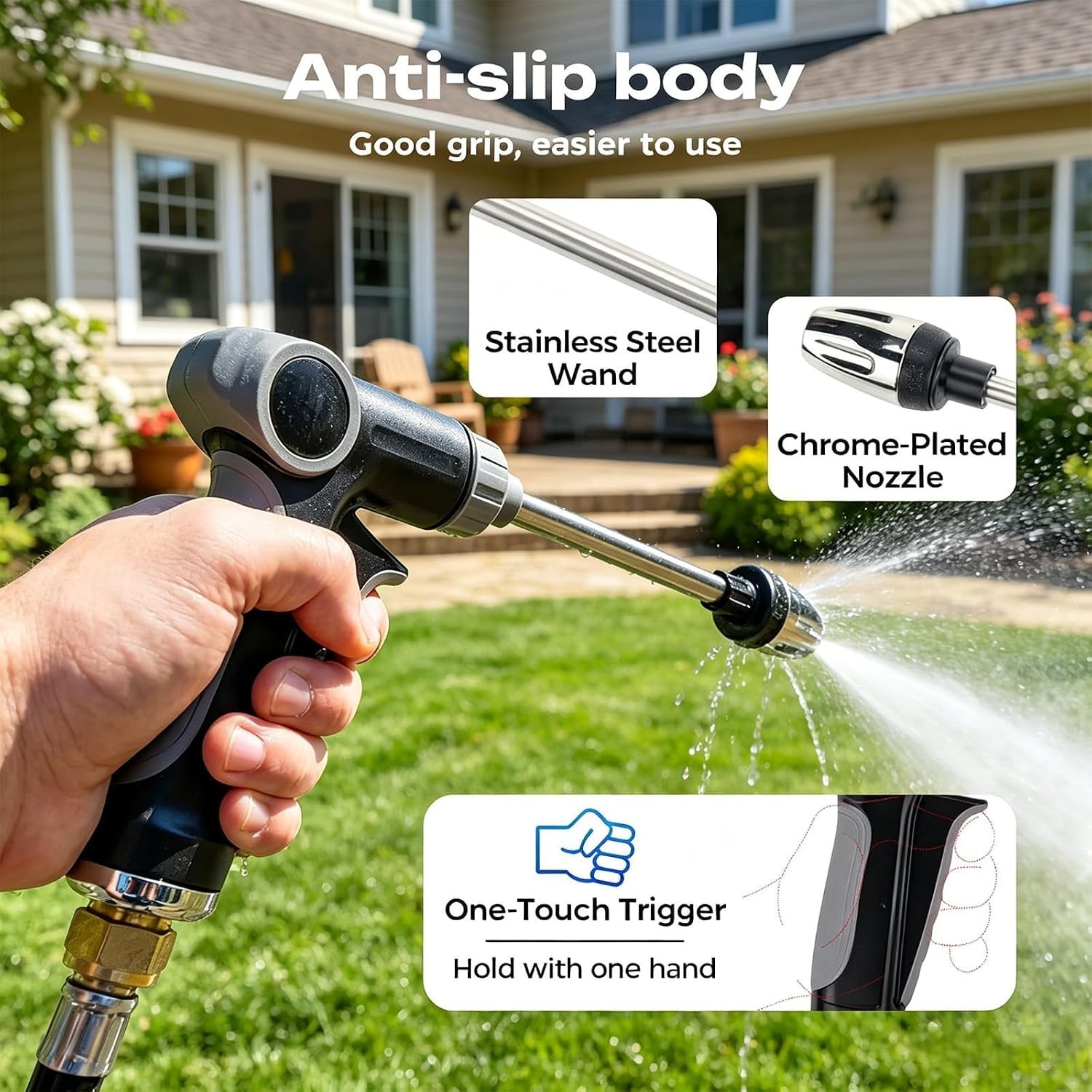 Pressure Washer Gu High Pressure Hose Nozzle 3 Spray Modes Handheld Pressure