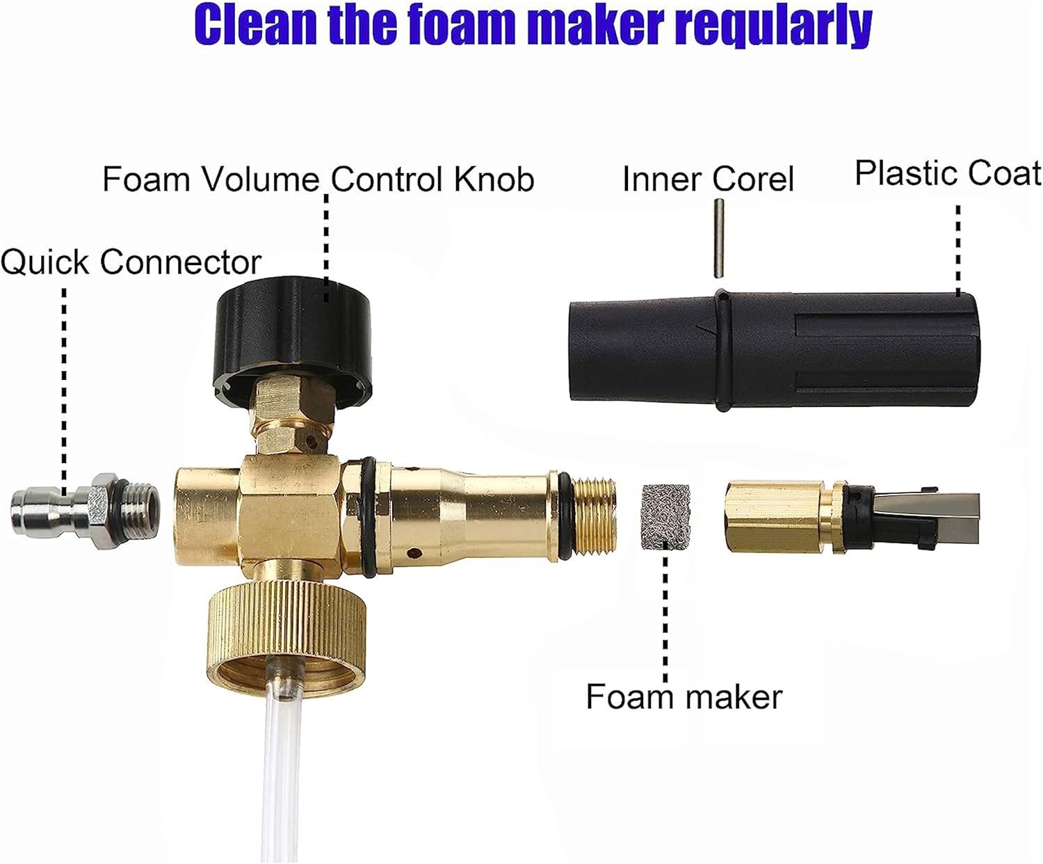 Tool Daily Short Pressure Washer Gun with Foam Cannon, Dual Connector Accessory,