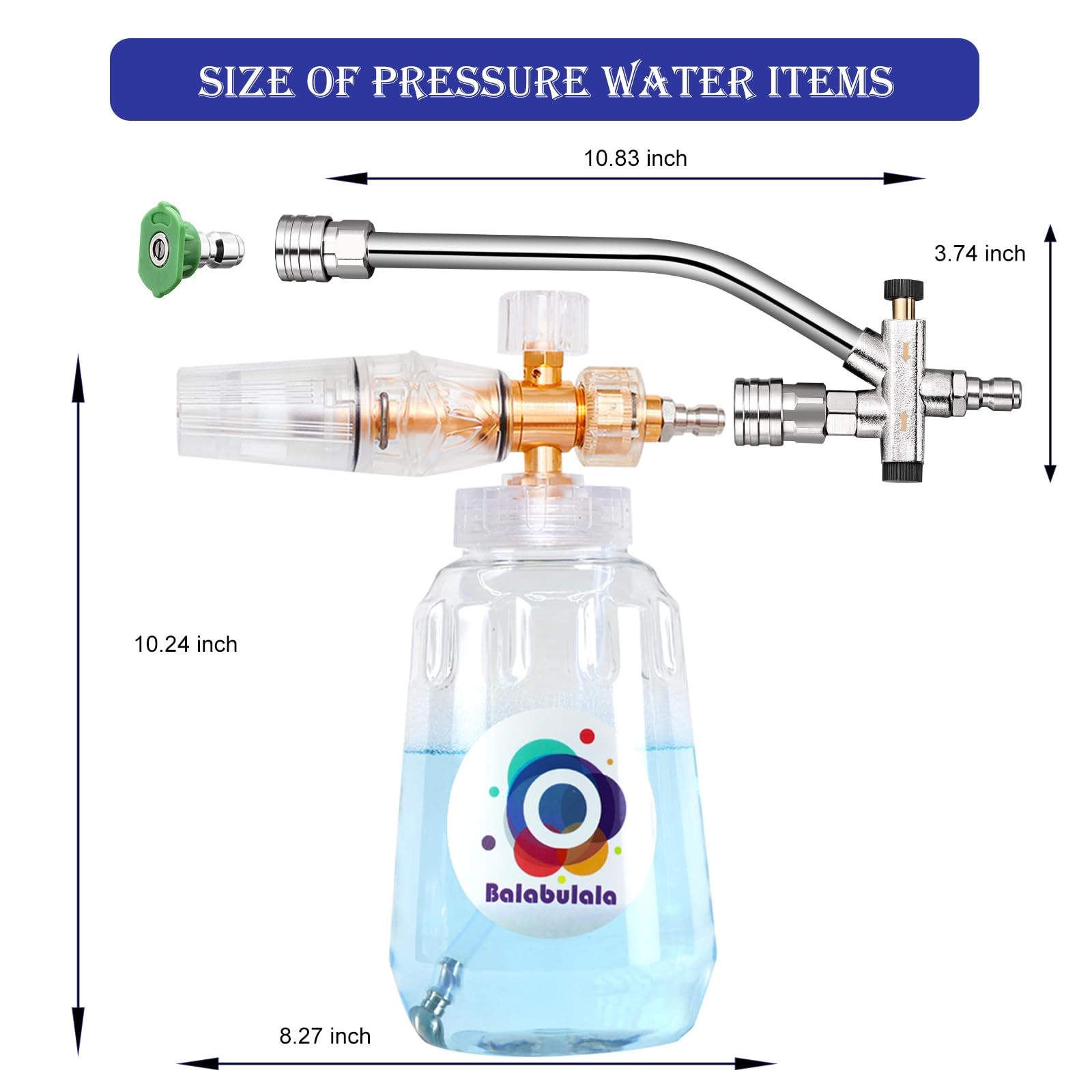 Foam Cannon for Pressure Washer with Dual Connector, Car Foam Cannon with Dua…