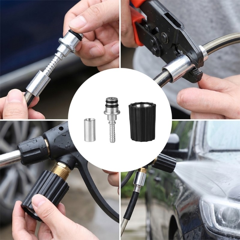 Strong Plastic Metal Hose Twist Adapter For Pressure Washer 3Pcs M22 M14