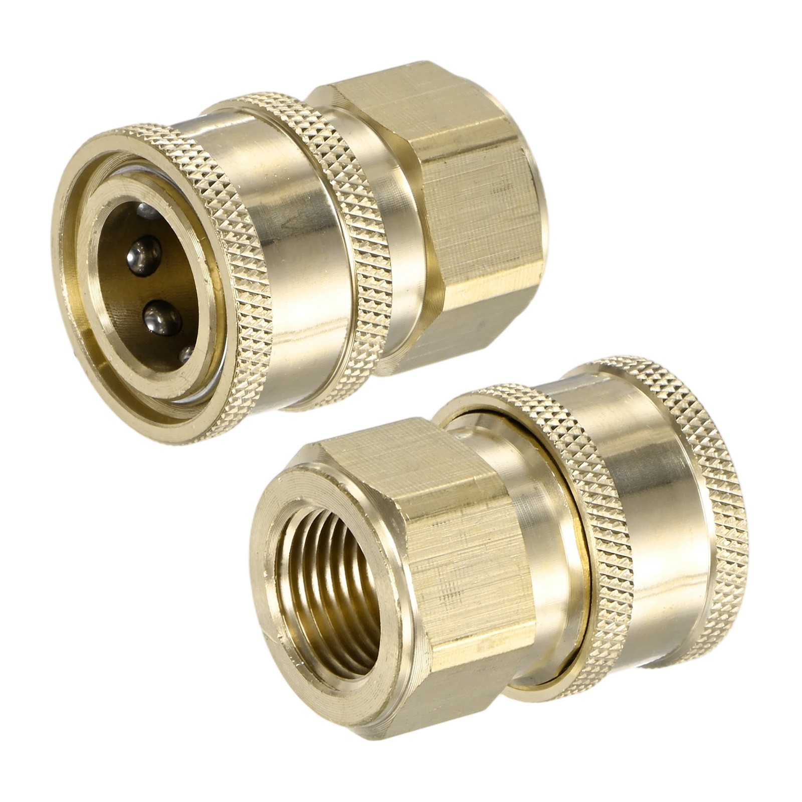 2-Pack Brass 3/8 Inch Female NPT Inner Thread Pressure Washer Coupler