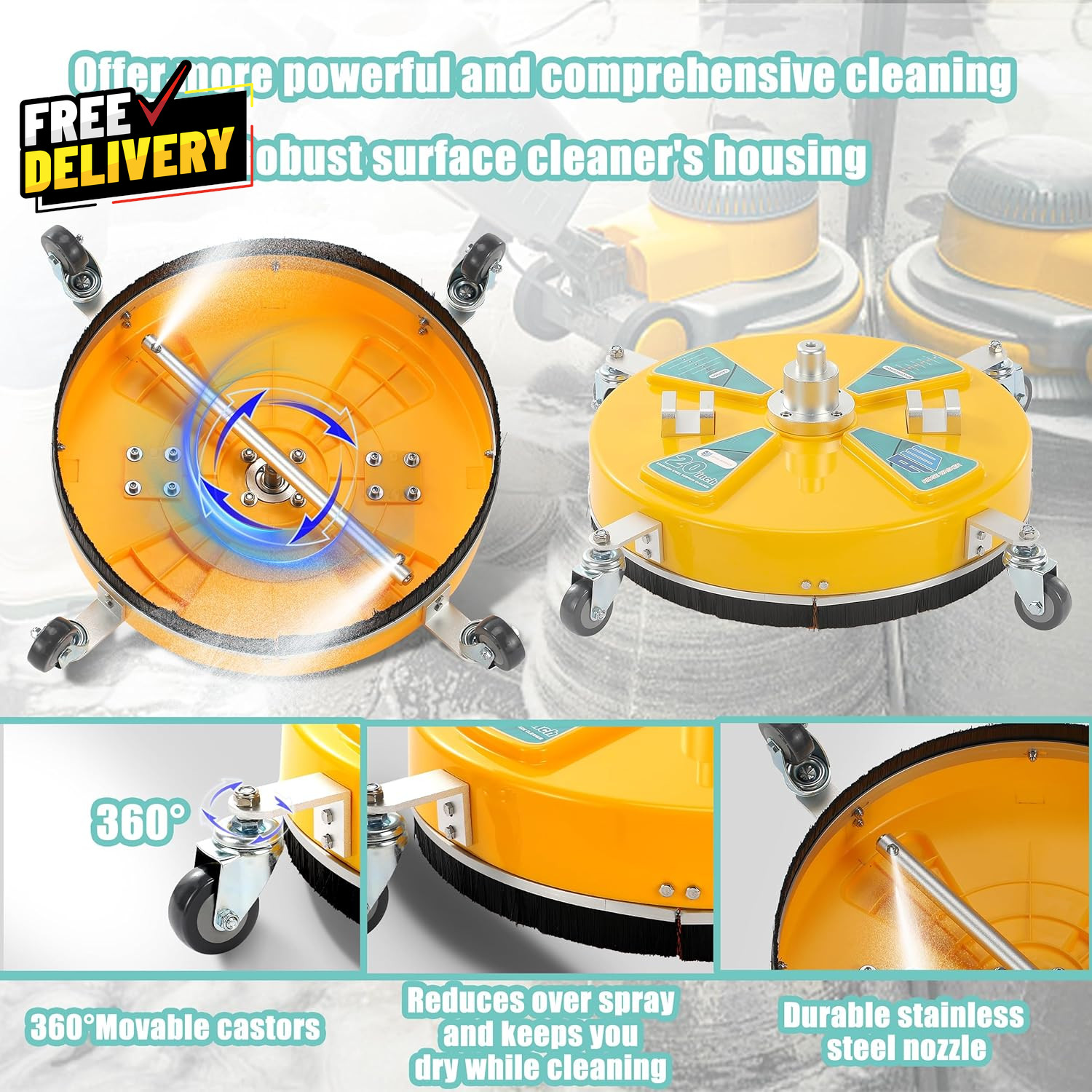 20 Pressure Washer Surface Cleaner Surface Cleaner Dual Handle Power Washer S…