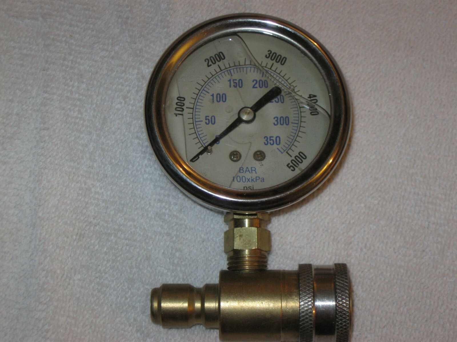 NEW POWER WASHER PRESSURE GAUGE 5000 PSI 2-1/2″ QUICK CONNECT GLYCERINE FILLED