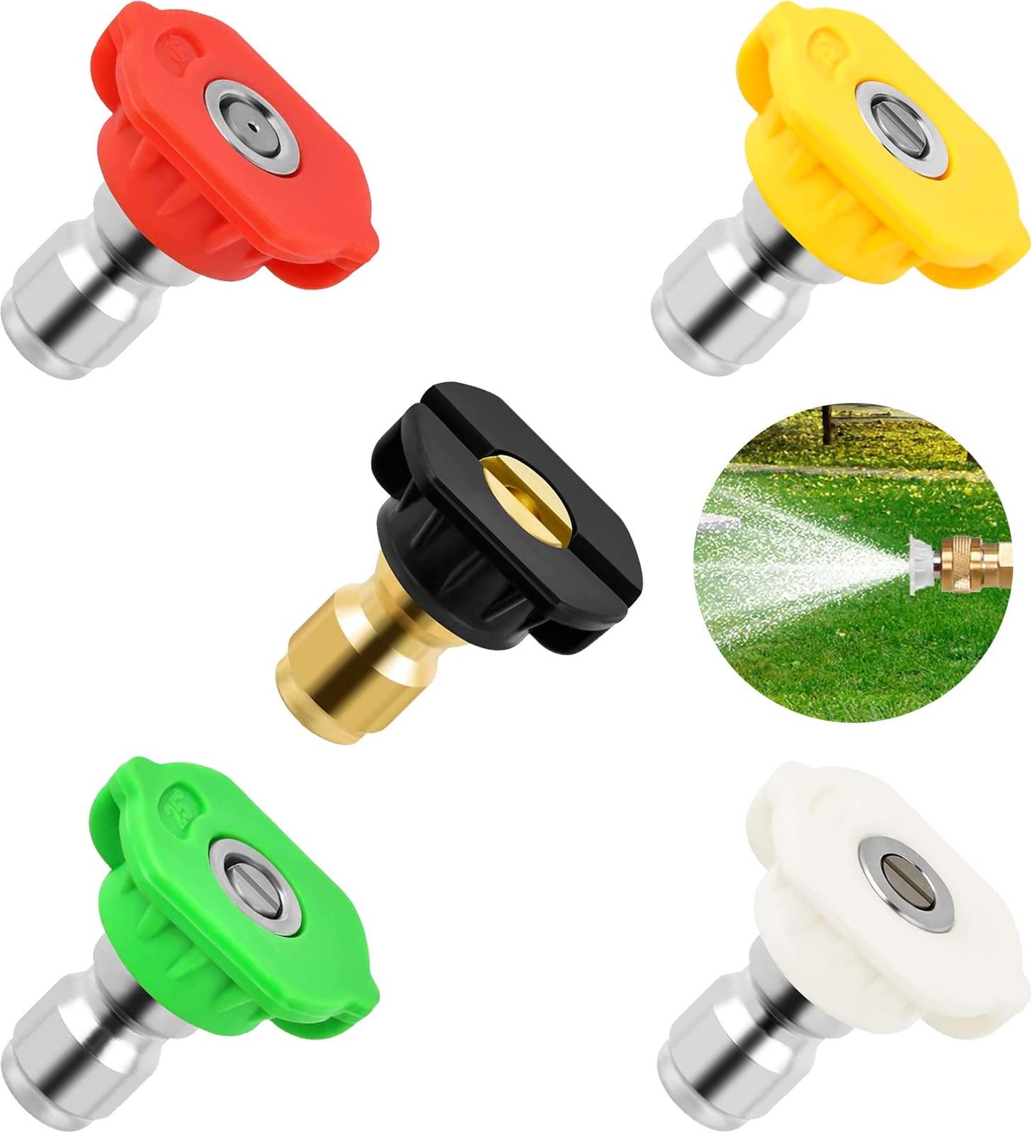 Pressure Washer Tips, Universal Pressure Washer Nozzle Tips (5 Pack), Power Wash