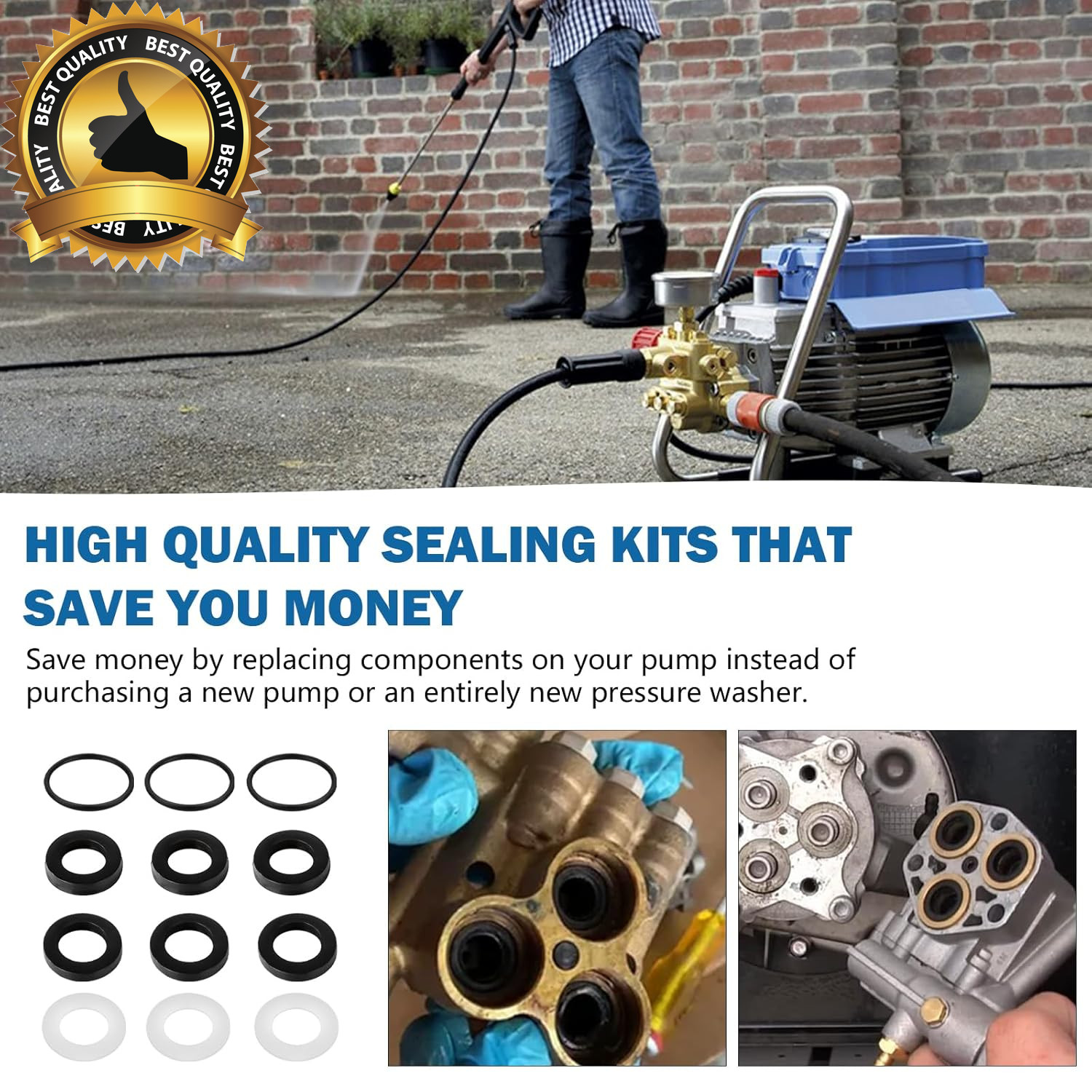 7106627 Pressure Washer Pumps Water Seal Kit Replacement for Simpson Cleaning, H