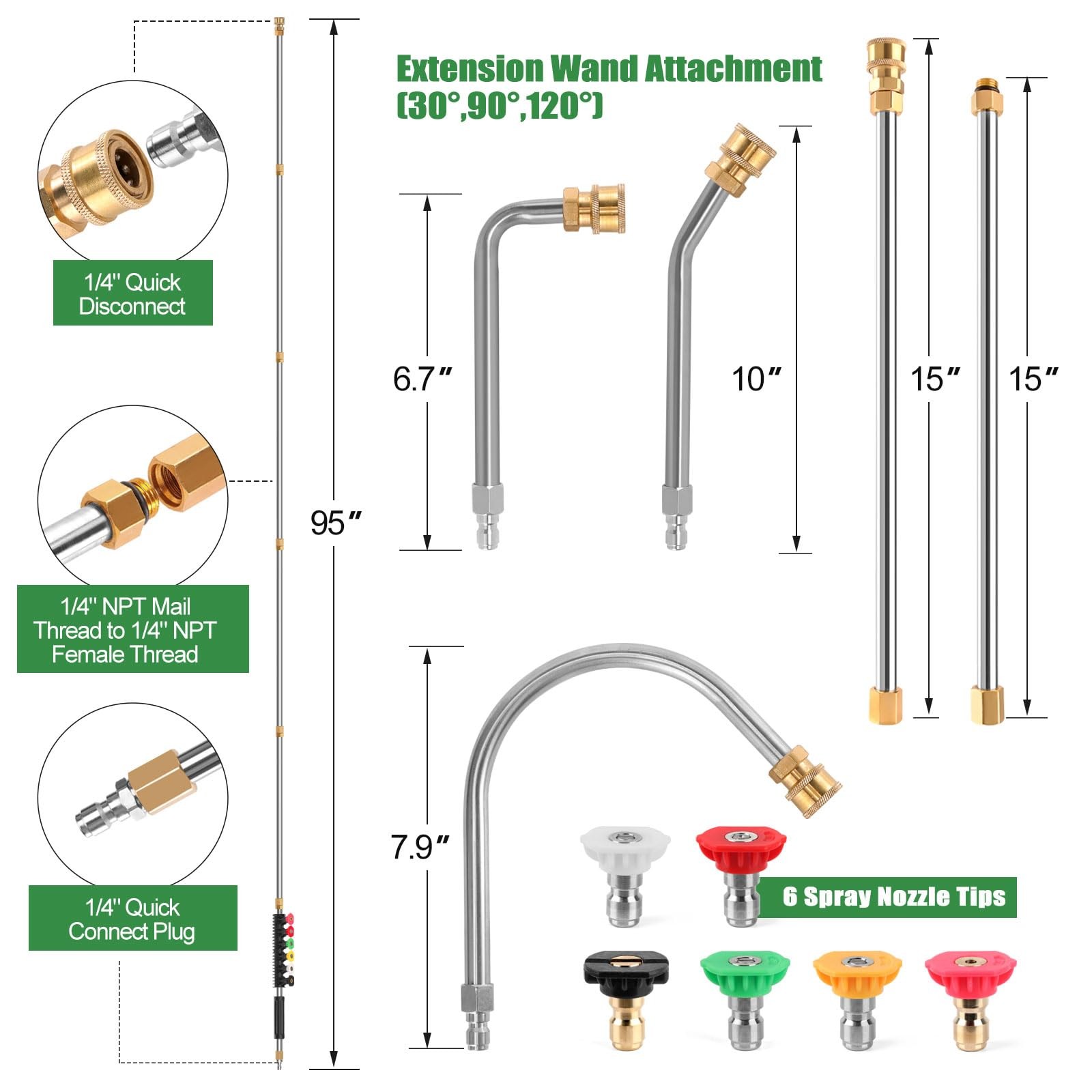 Gutter Cleaning Tools From the Ground, 9 Pack 8 FT Pressure Washer Extension …