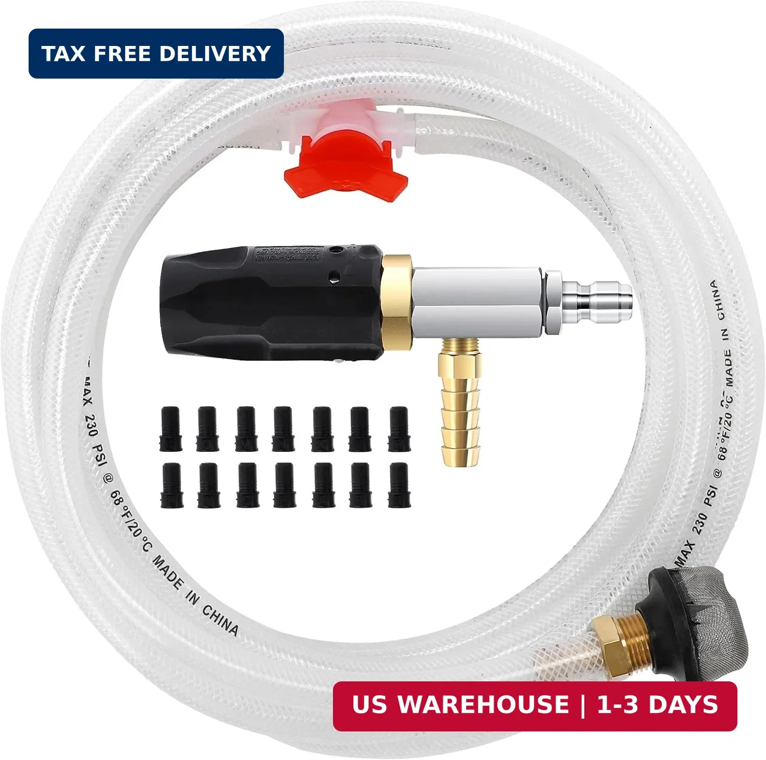 JOEJET Downstream Injector for Pressure Washer, Adjustable Chemical Injector Kit