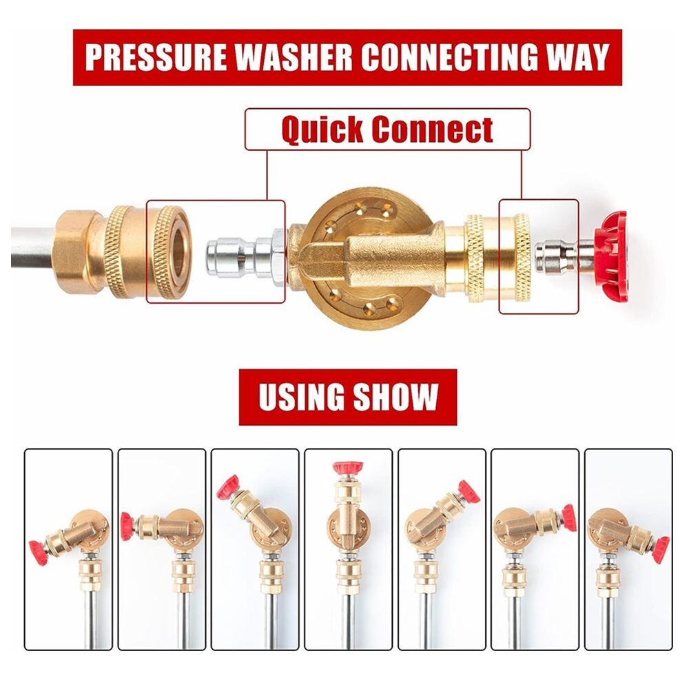 Pressure Washer Pivoting Coupler 7 Angle 240 Degree Rotation Gutter Cleaner C150