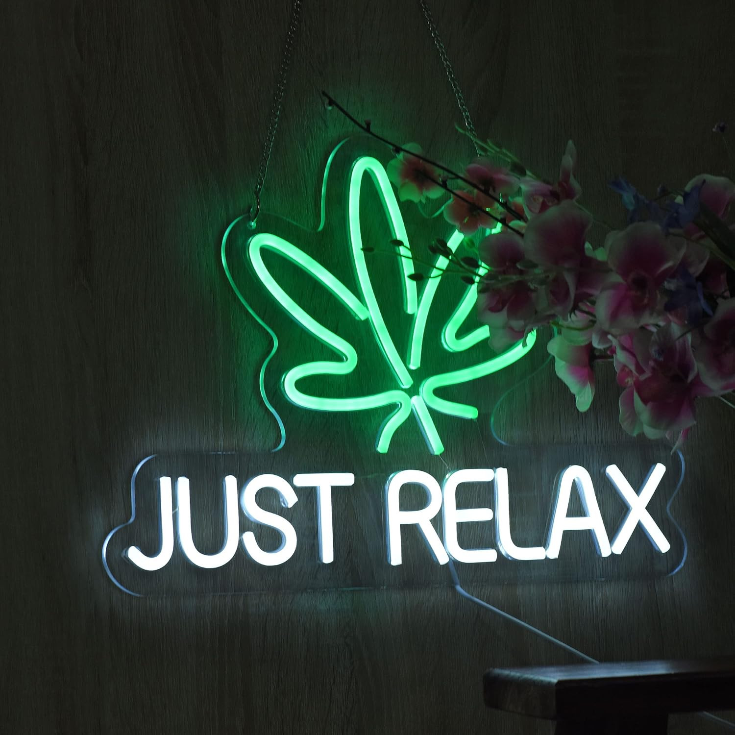 Neon Sign Just Relax LED Neon Lights Signs for Wall Decor,Bedroom,Game Room, Par
