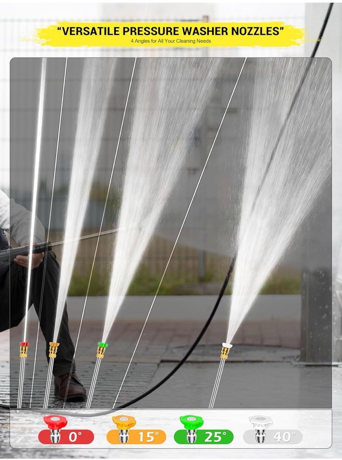 Powerful Electric High Pressure Washer 3800PSI Max 2.6 GPM Power Washer 1800W