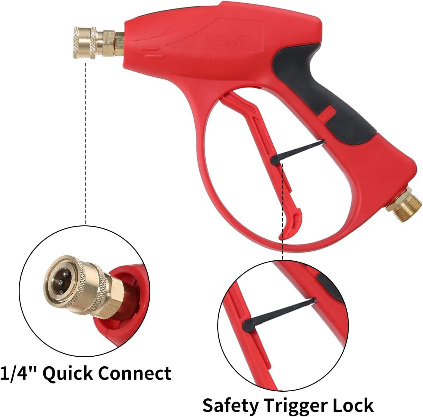 3000 PSI High Pressure Washer Gun with Extension Wand and Safety Locking Feature