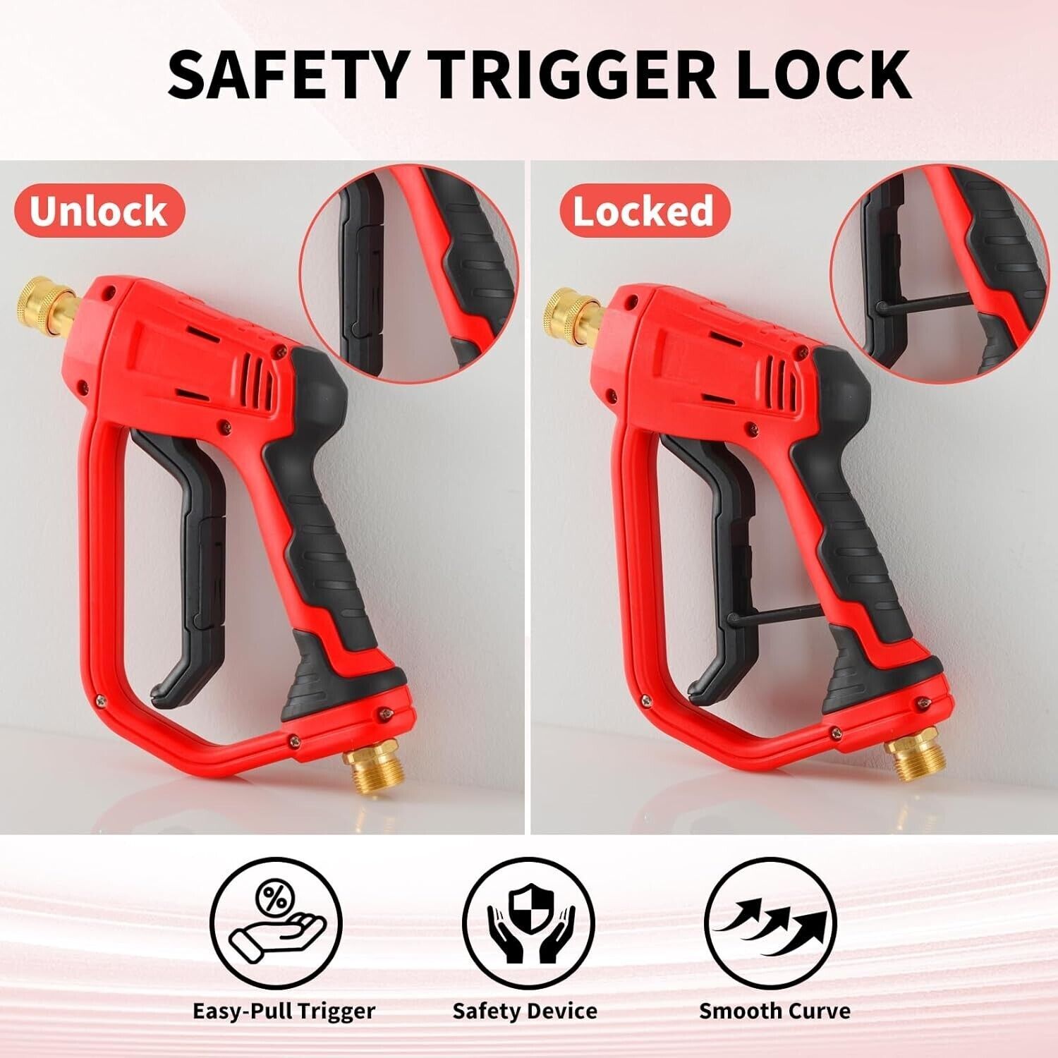 4000PSI High Pressure Car Power Washer Spray Gun Wand Lance Nozzle Tips Hose Kit