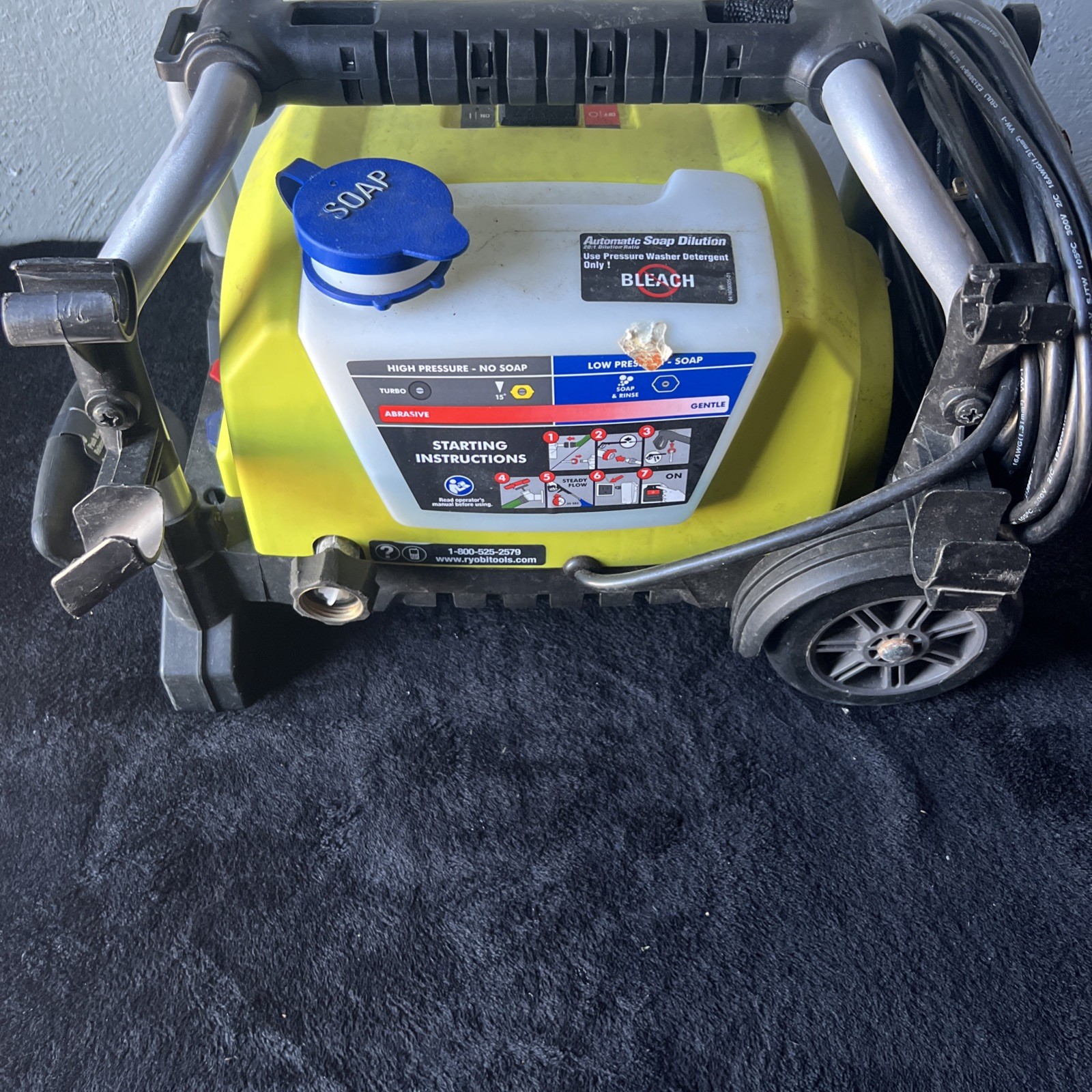 RYOBI 1900 PSI 1.2 GPM Wheeled Corded Electric Pressure Washer Unit Only