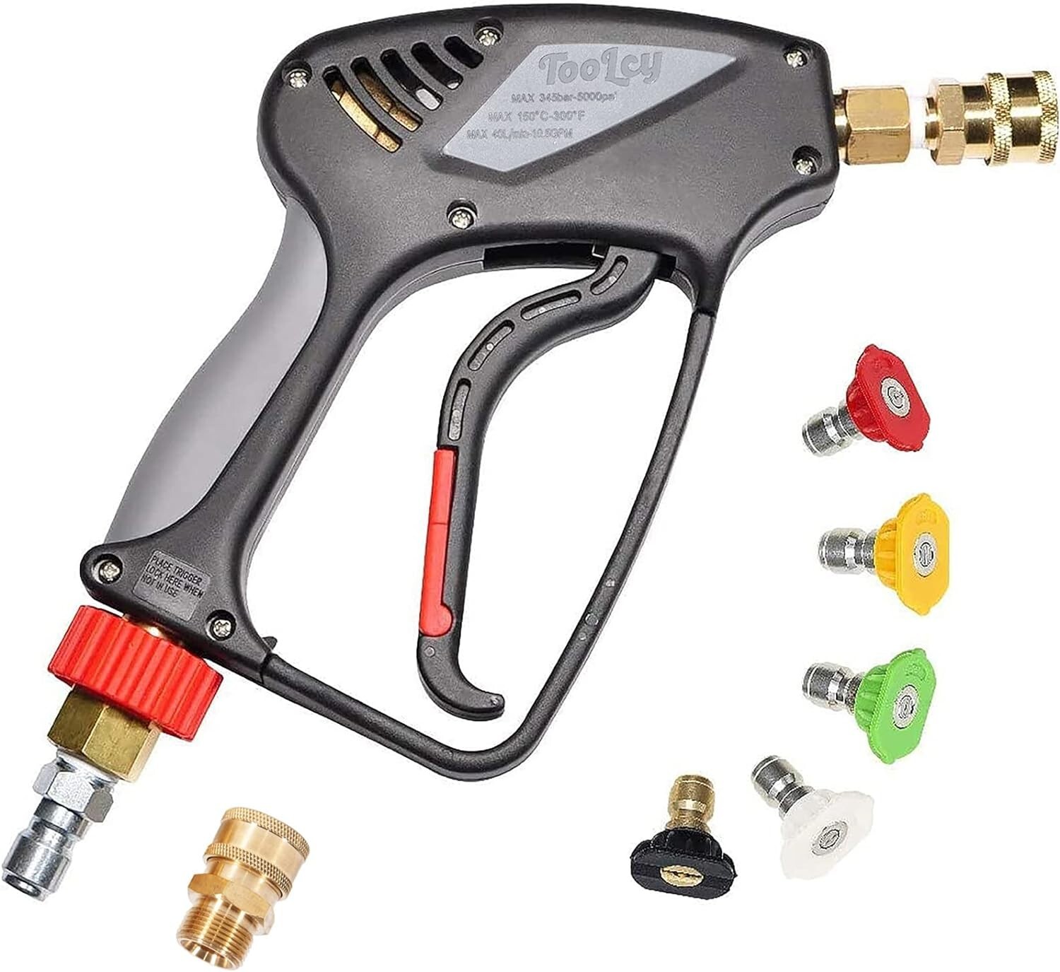 Effortless Cleaning with 5000 PSI Short Pressure Washer Gun – 360° Swivel Design