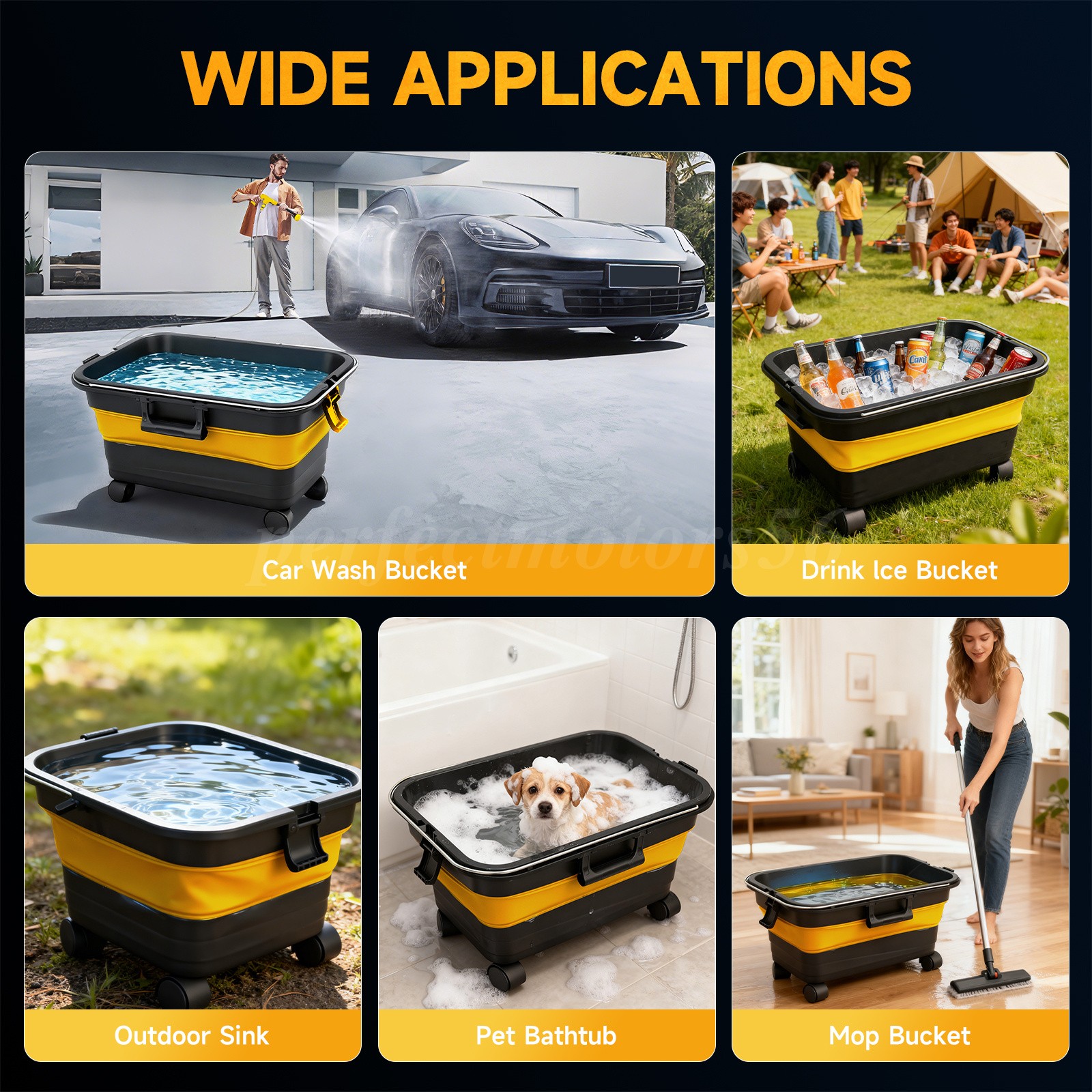 Cordless Pressure Washer 1160PSI Foldable Water Tank 6-in-1 Nozzle Dual Battery