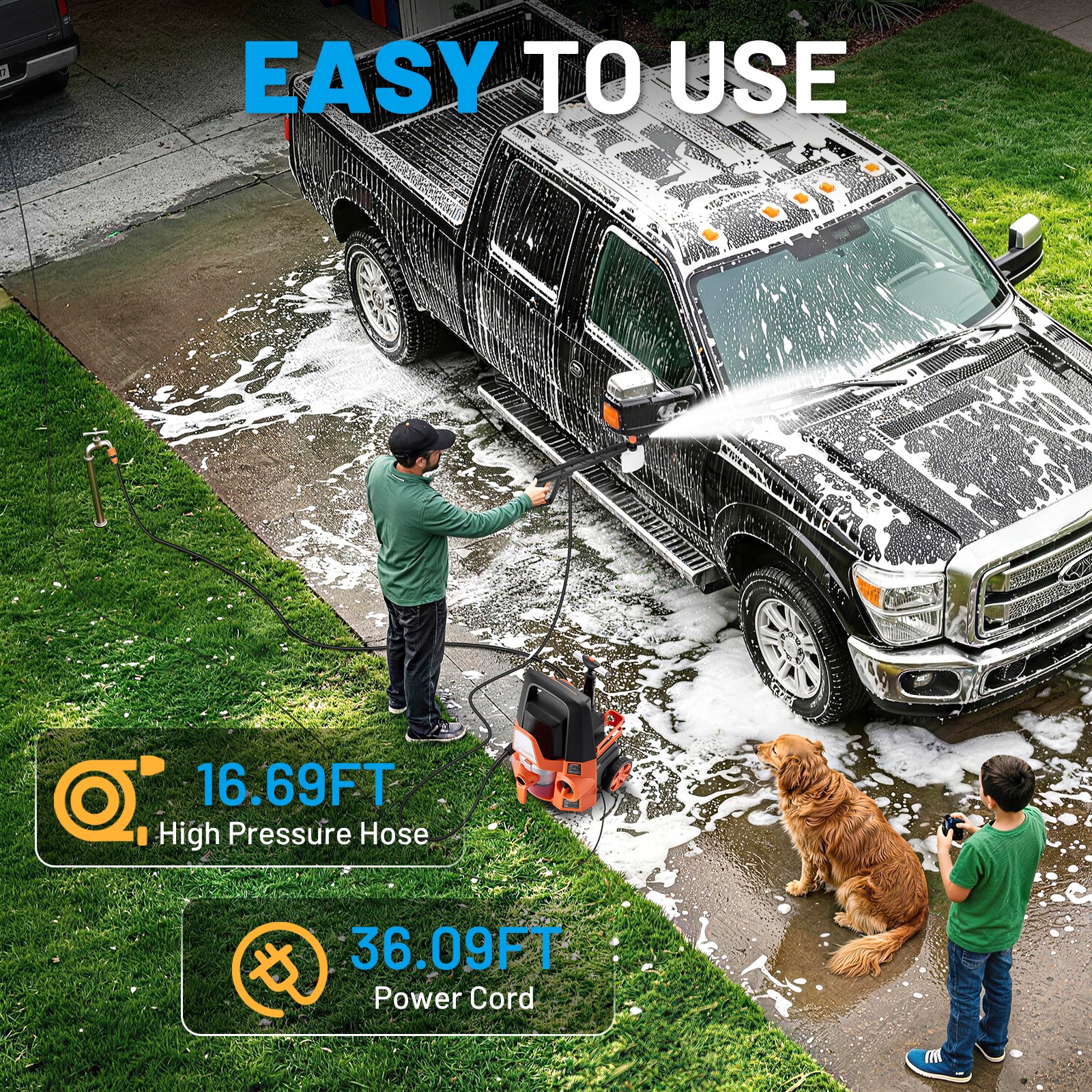 4 in 1 Multi Use Electric Cleaner 2800 PSI 1.7 GPM Washer and 220W Vac