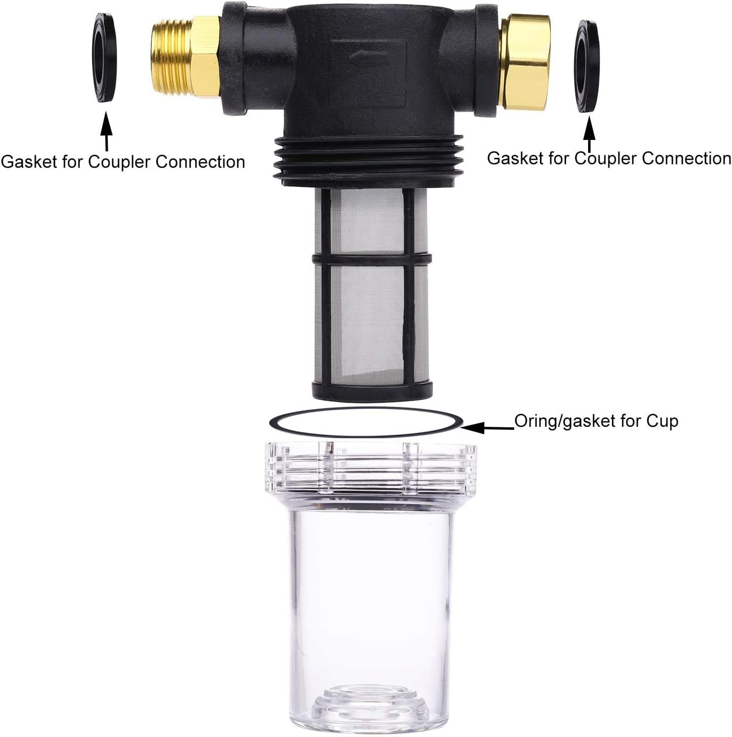 Garden Hose Filter for Pressure Washer Inlet Water, Inline Filter for Sediment,