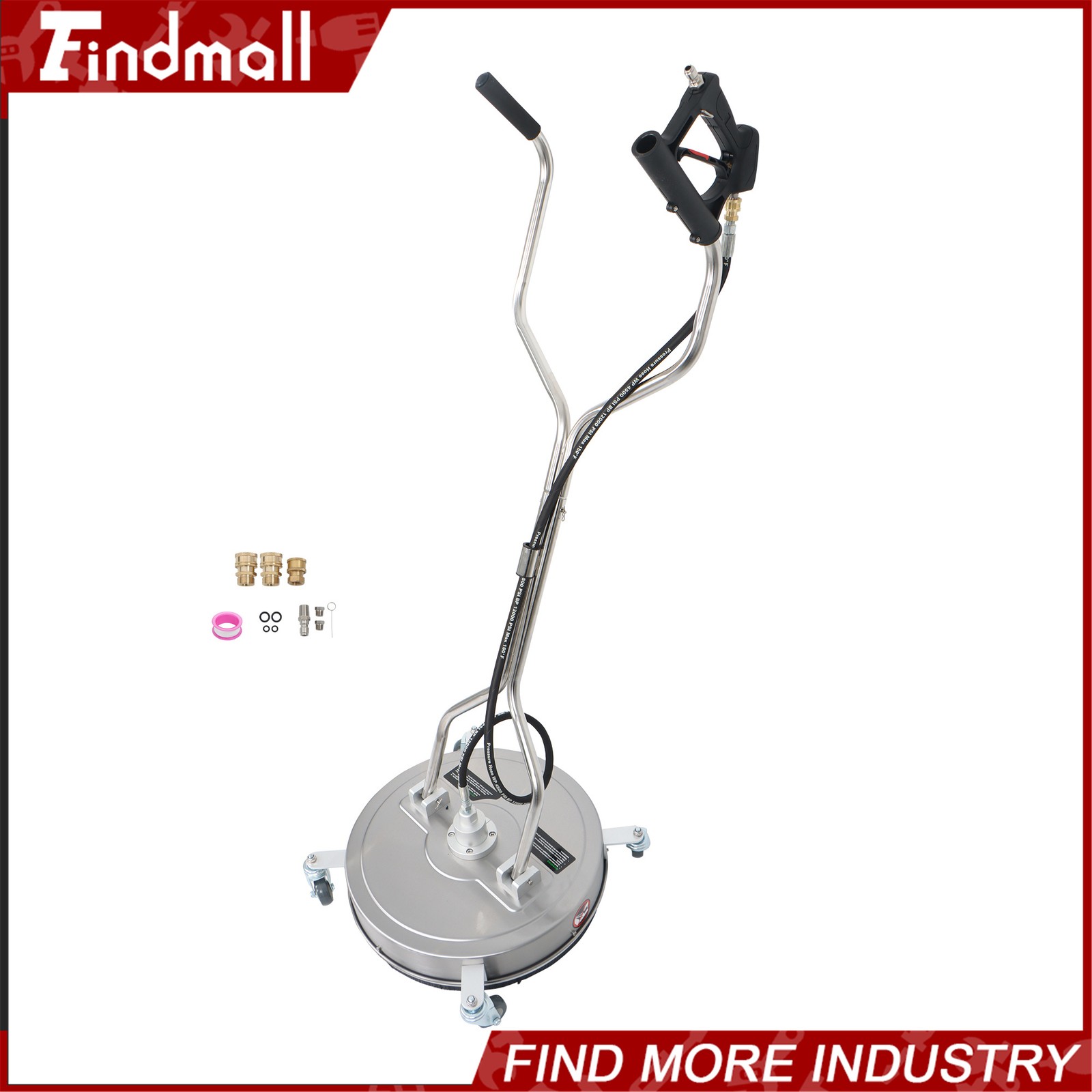 Findmall 20″ Pressure Washer Surface Cleaner w/ Handles & Wheels Quick Connect