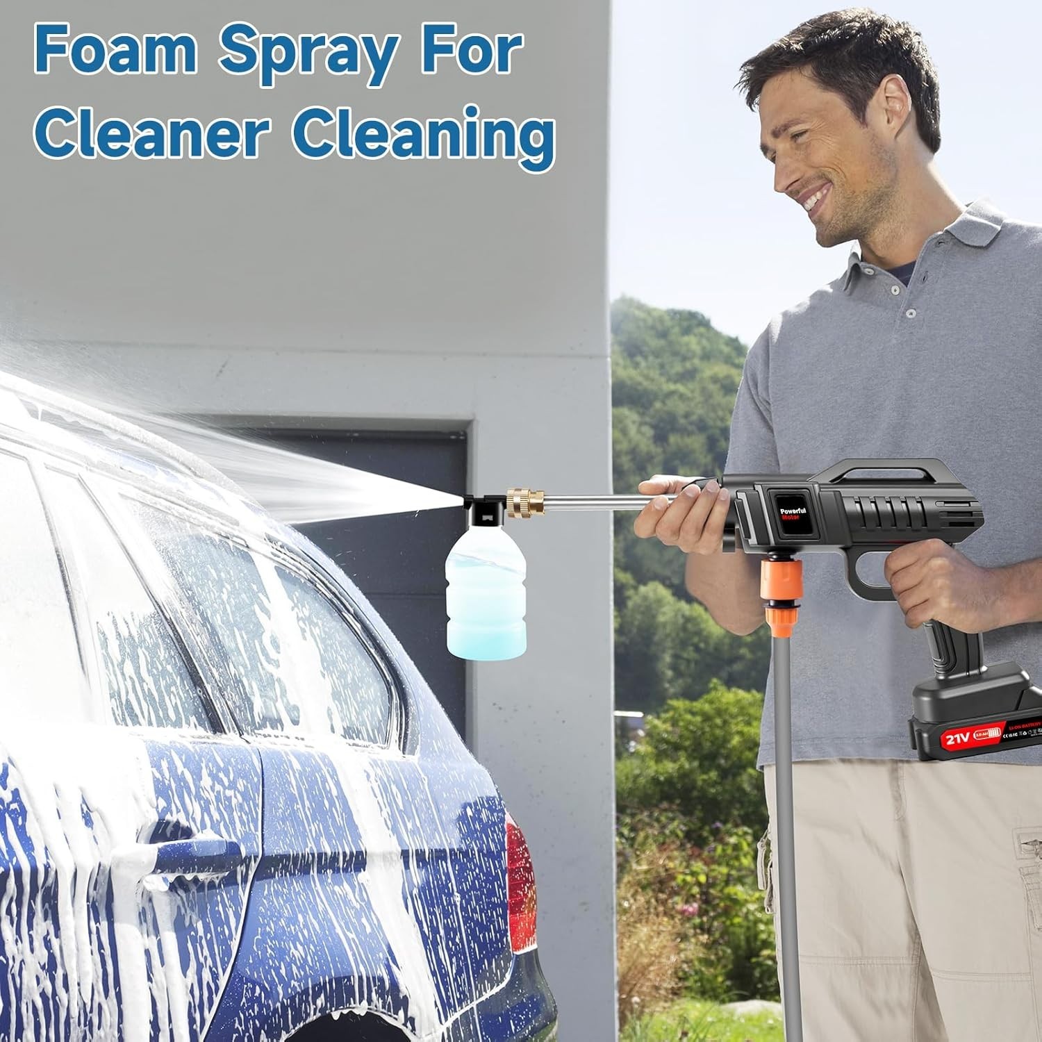Cordless Electric High Pressure Water Spray Car Gun 850PSI Portable Washer Clean