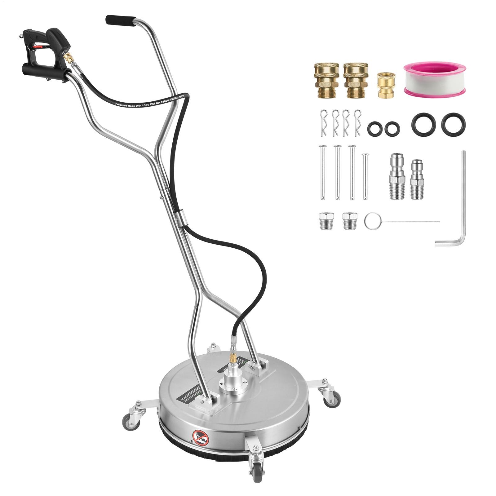 20-24″Pressure Washer Surfaces Cleaner 4500PSI w/Handles & Wheels Stainless Stee