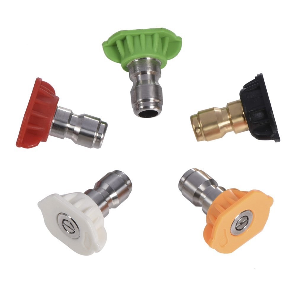 5pcs Pressure Washer Spray Nozzles 1/4 Quick Connection Spray Tip Set (4.0 GPM)