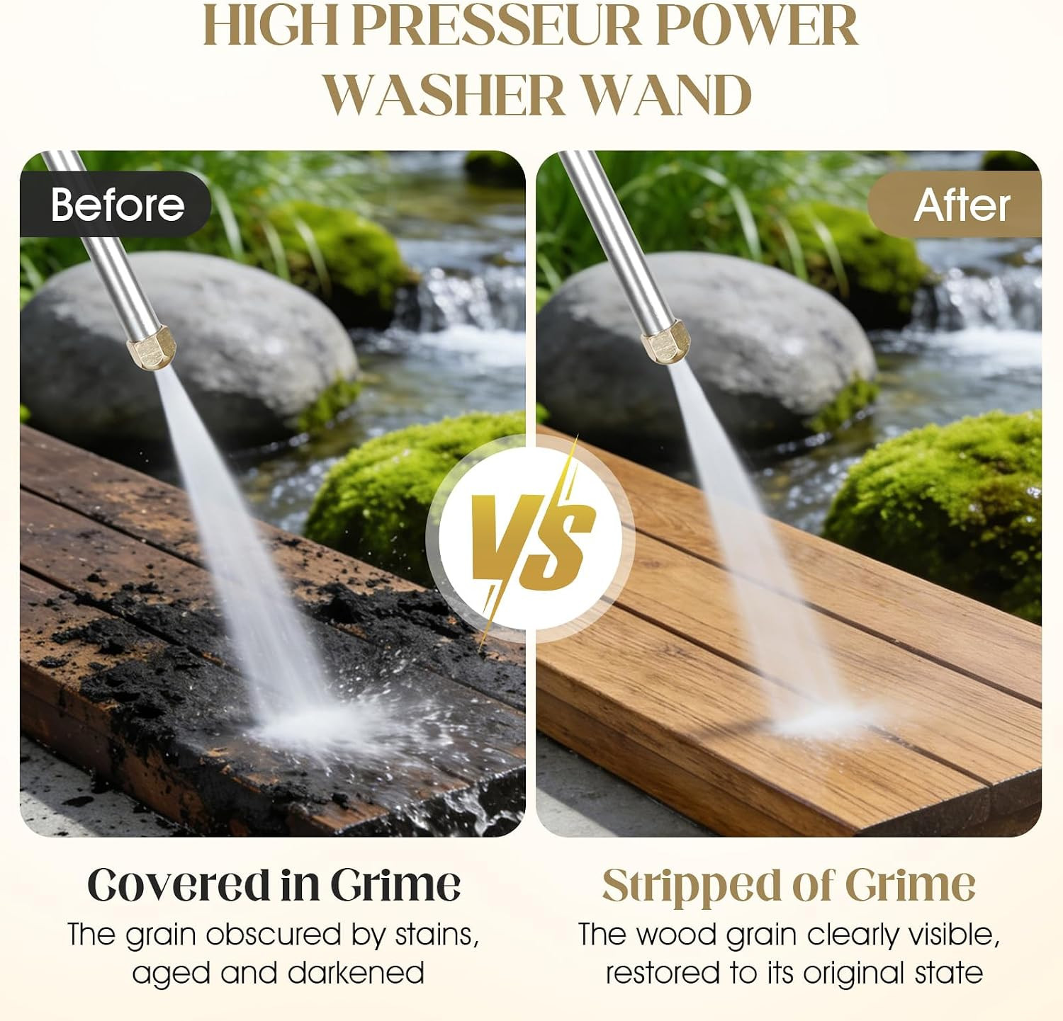 Jet Nozzle Power Washer for Garden, High Pressure Washer Tools with 2 Differe…