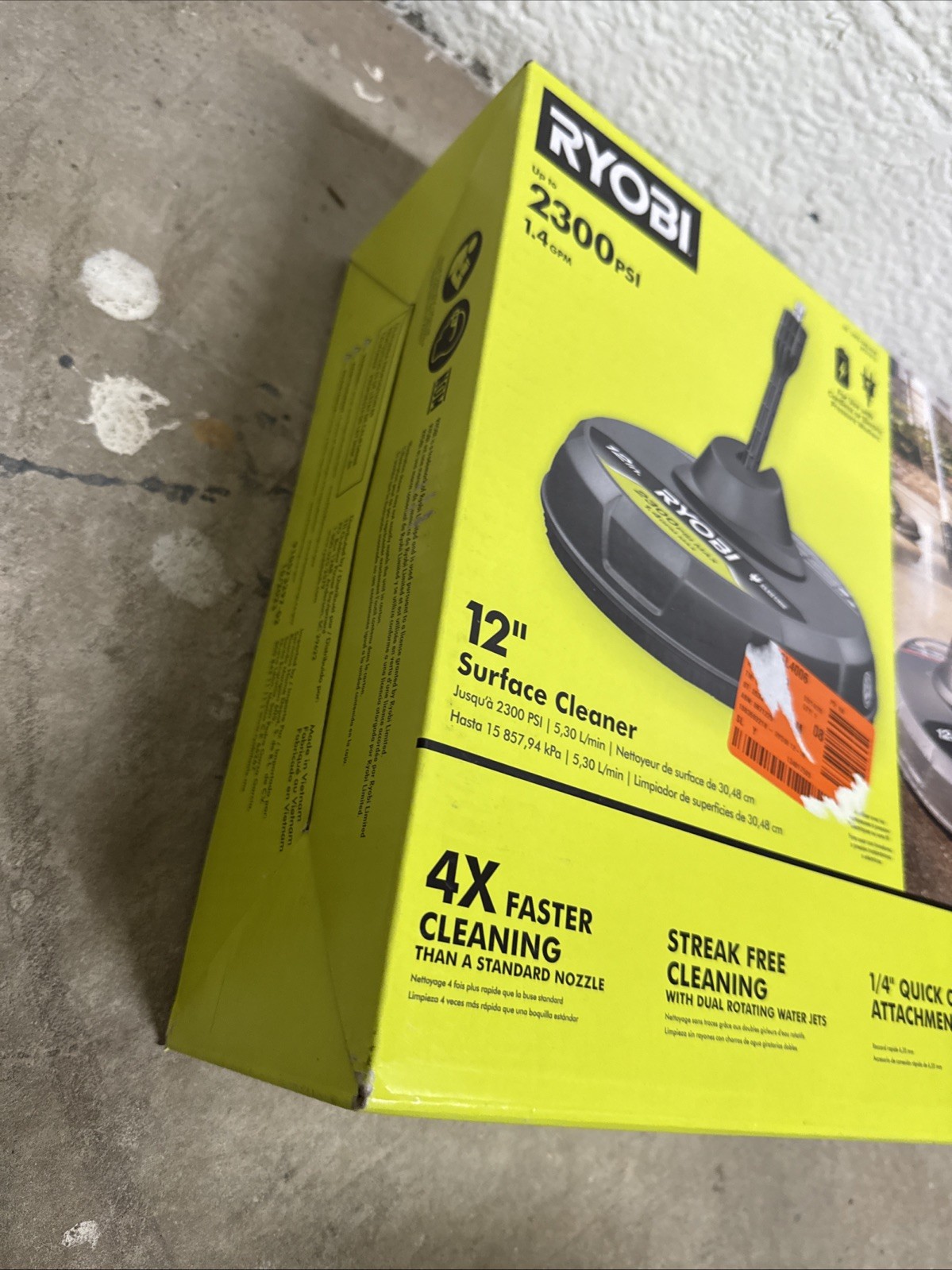 RYOBI 12 in. 2,300 PSI Electric Pressure Washers Surface Cleaner RY31012