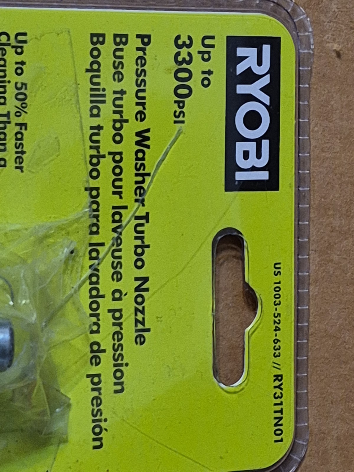 RYOBI RY31TN01 3,300 PSI Gas/Electric Turbo Pressure Washer Nozzle