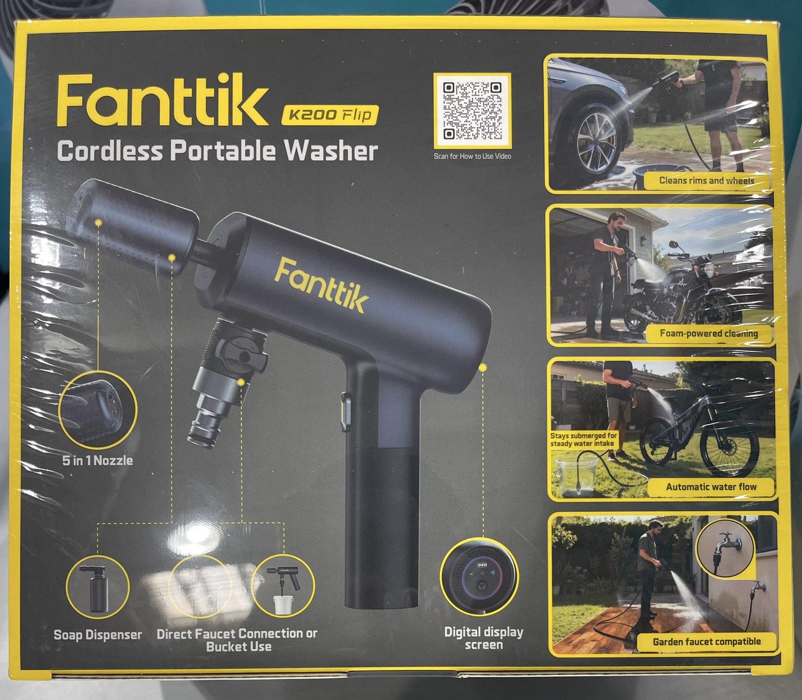 Fanttik K200 Flip Cordless Portable Washer 5-in-1 Nozzle OEM New Sealed