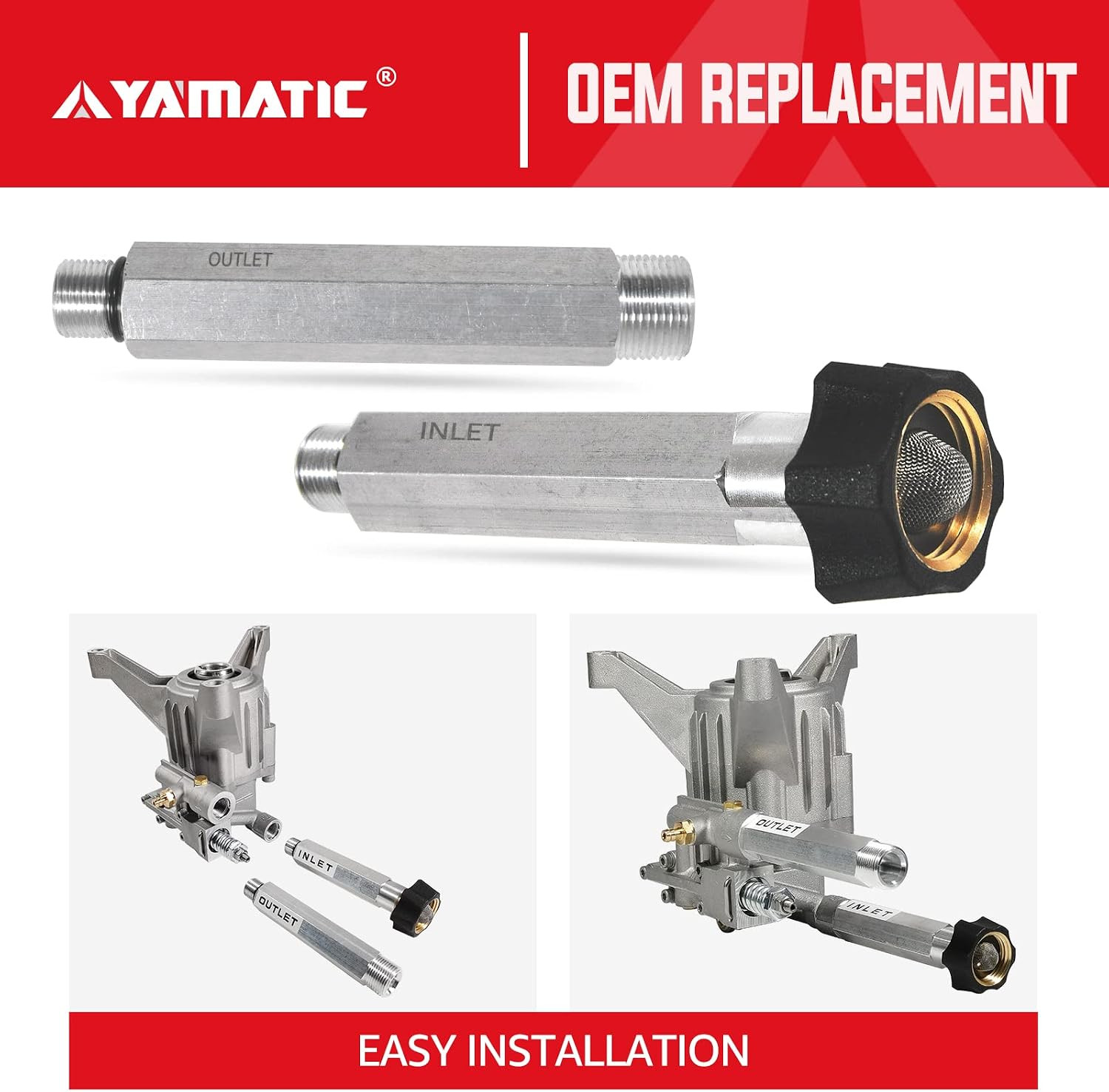Water Inlet & Outlet Tubes Kit, Replacement Power Washer Parts for 190632GS 1906
