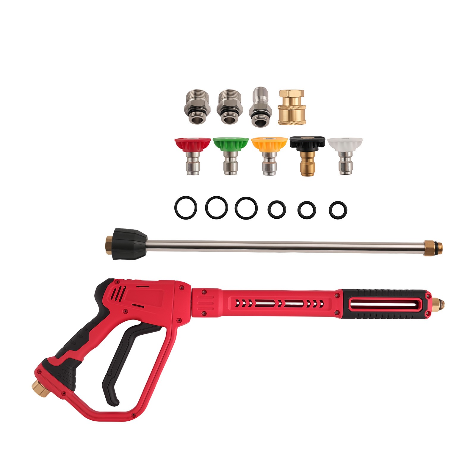High Pressure Washer Gun 36 Inch Extension Wand with 5 Nozzle Tips Quick Connect