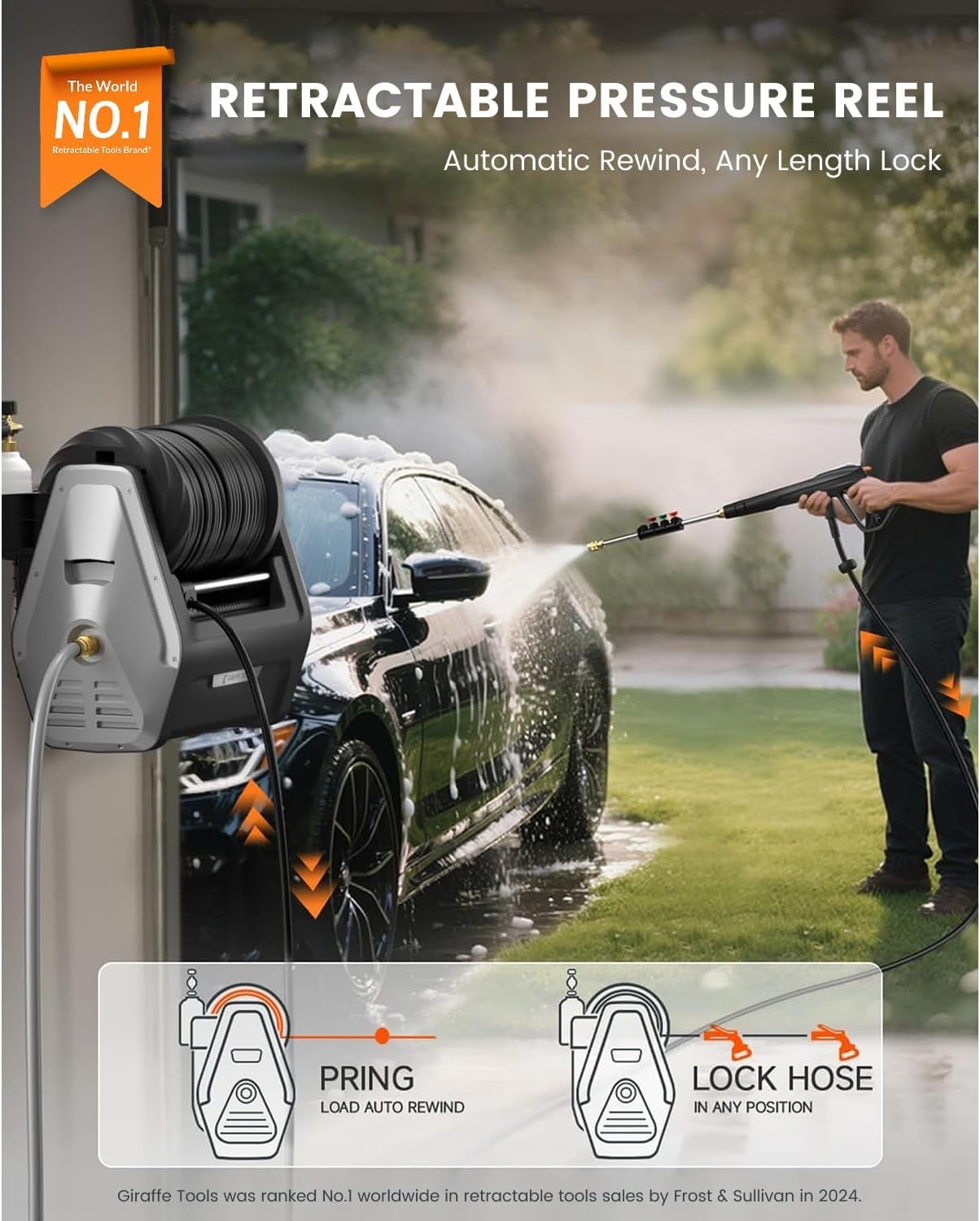 Wall Mounted Pressure Washer Essential W/ Upgraded 1800W Motor 2900 PSI 2.2 GPM