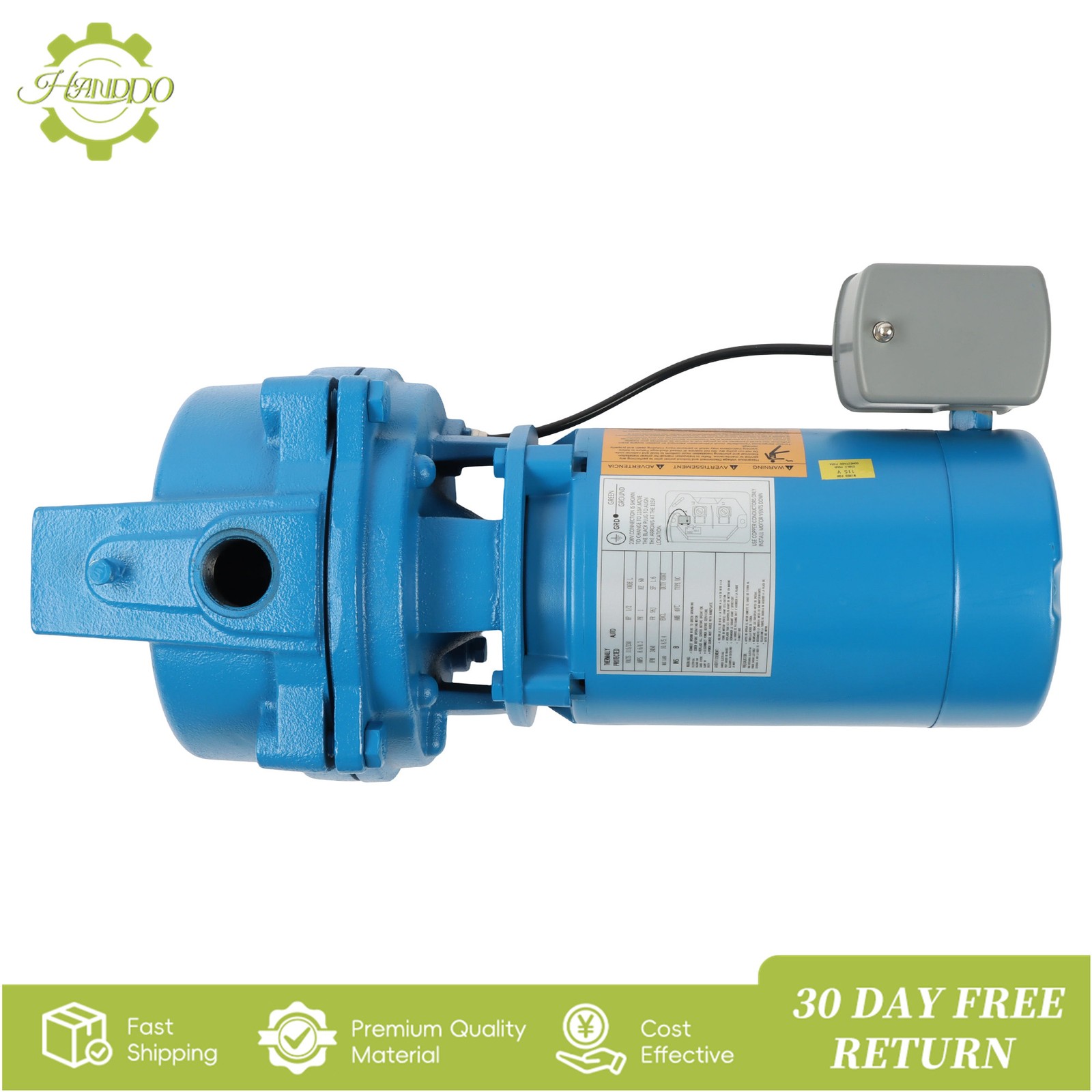 J5S Shallow Well Jet Pump 1/2 HP 16.5 GPM, Cast Iron, 115/230V Dual Voltage