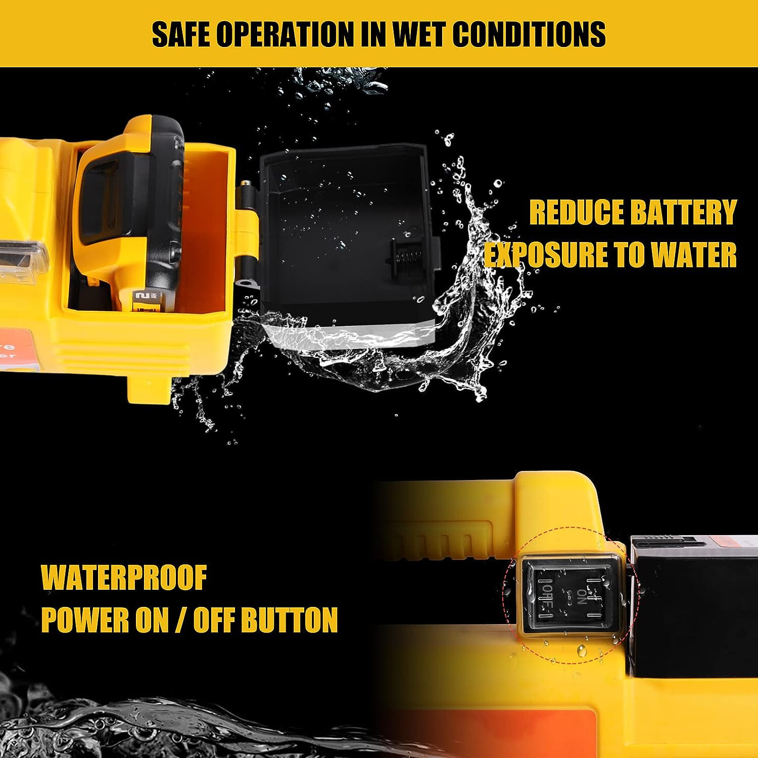 Mellif Cordless Pressure Washer for DeWalt 20V Battery Not Included Spray gun