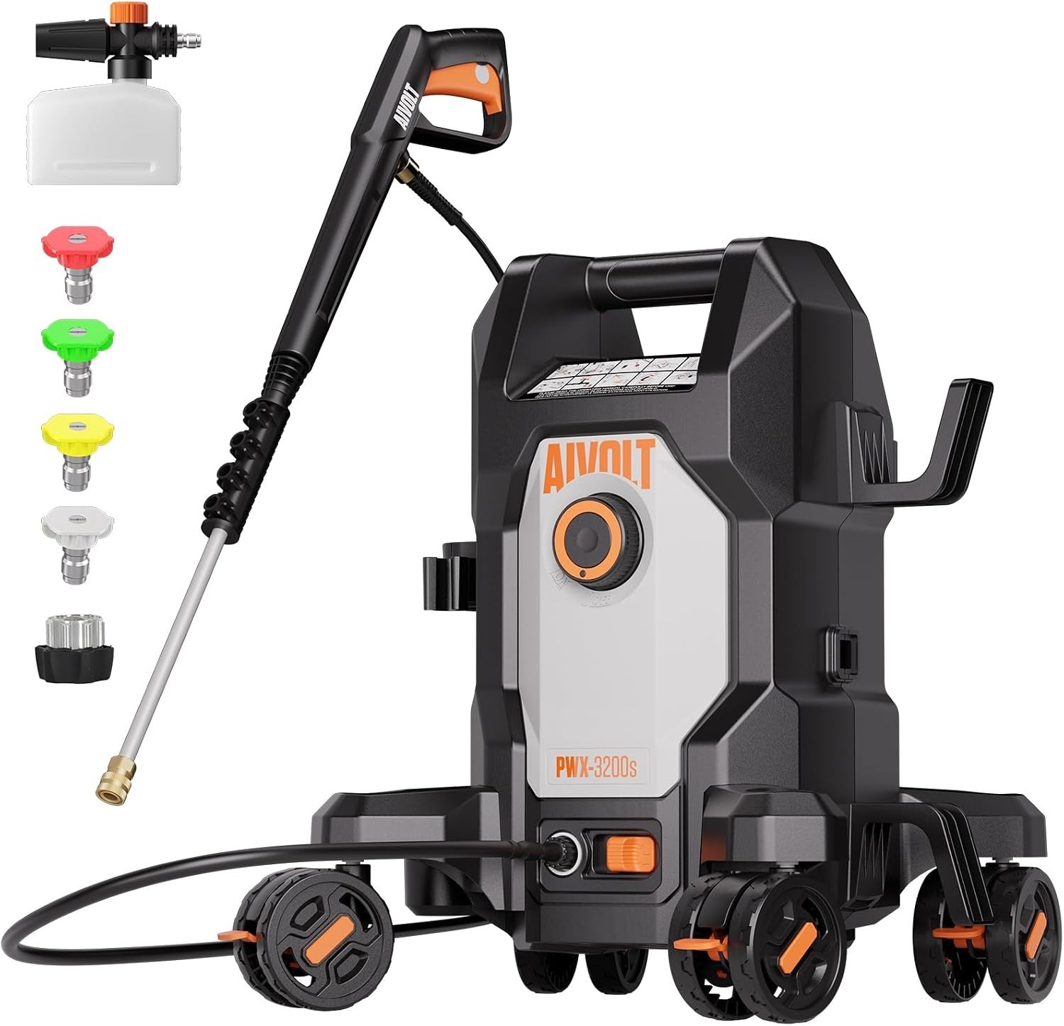 All-in-One Electric Pressure Washer 4800 PSI – 4 Quick-Connect Nozzles & Brushes